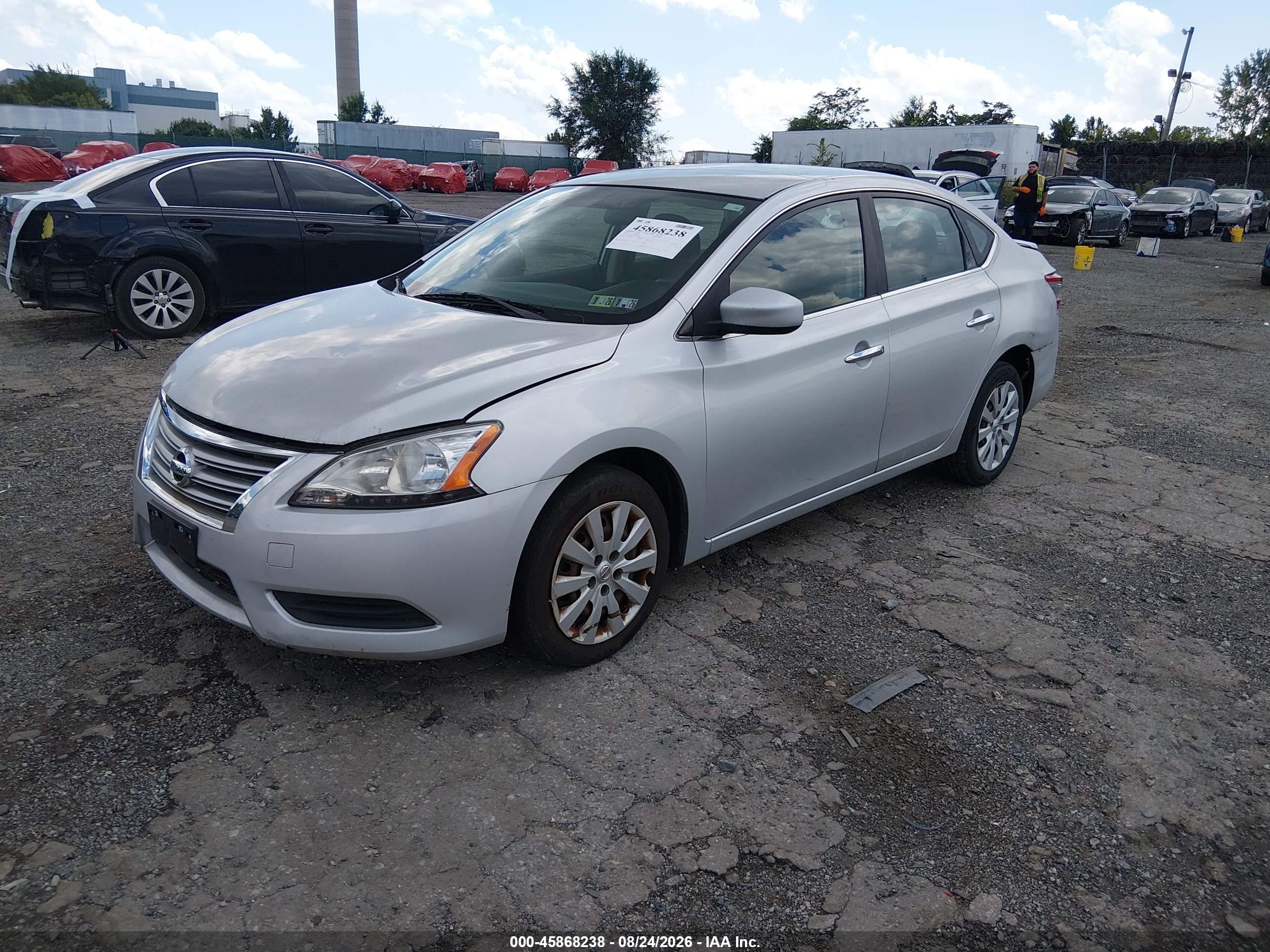 2014 Nissan Sentra Fe+ S/fe+ Sv/s/sl/sr/sv Серебряный vin: 3N1AB7AP1EL672830
