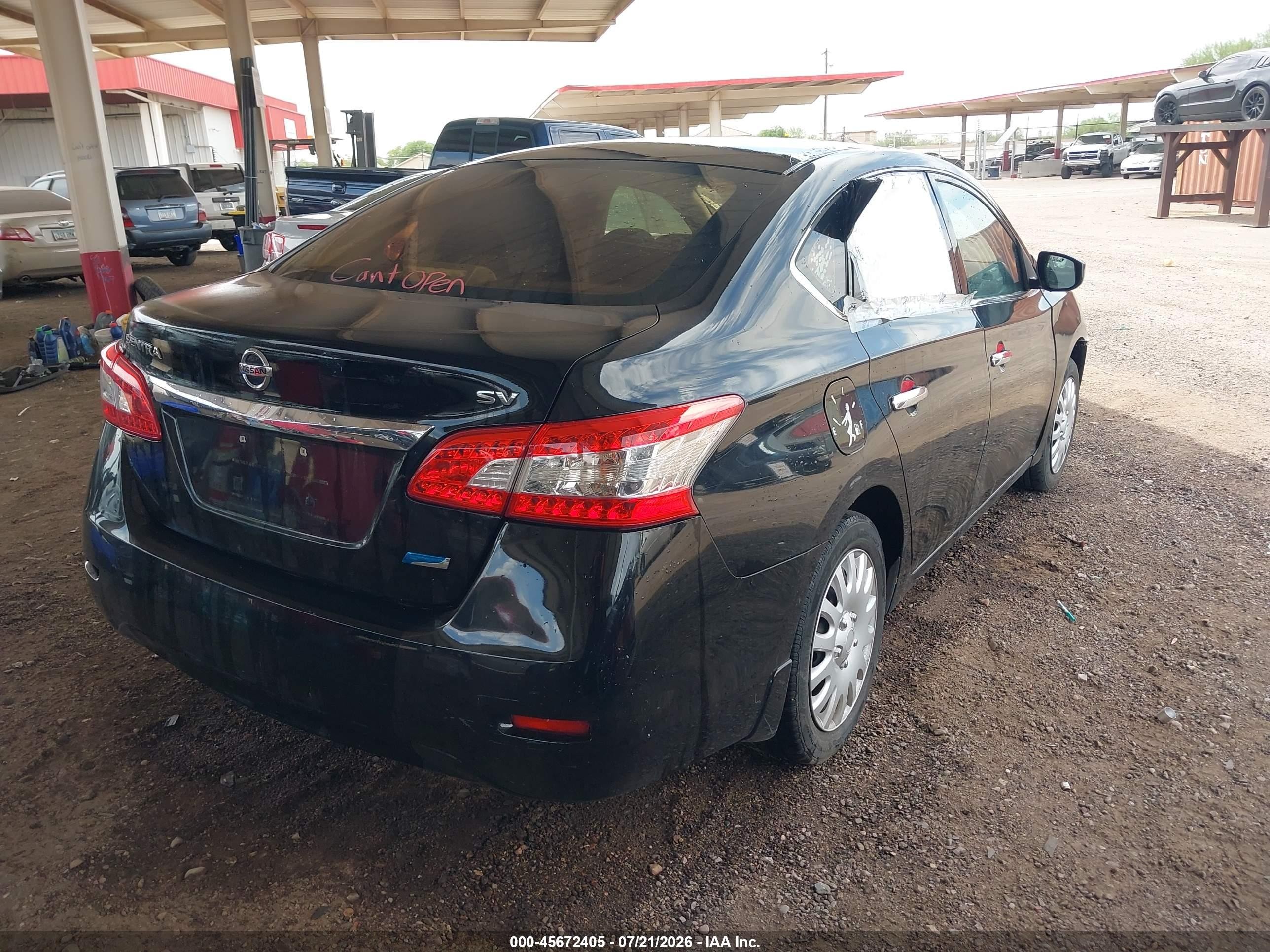 2014 Nissan Sentra Sv Black vin: 3N1AB7AP1EL674805