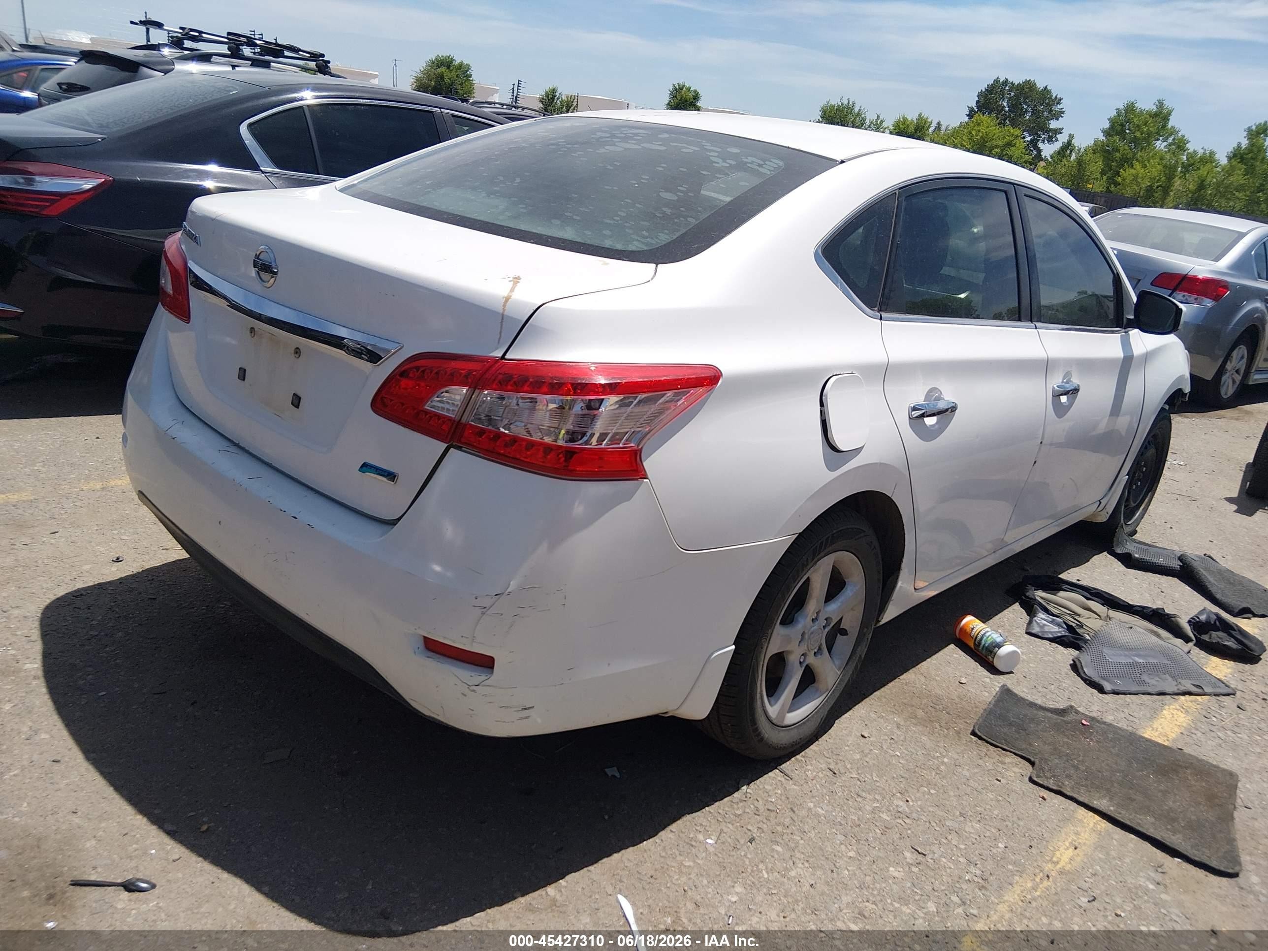 2014 Nissan Sentra S White vin: 3N1AB7AP1EL683231