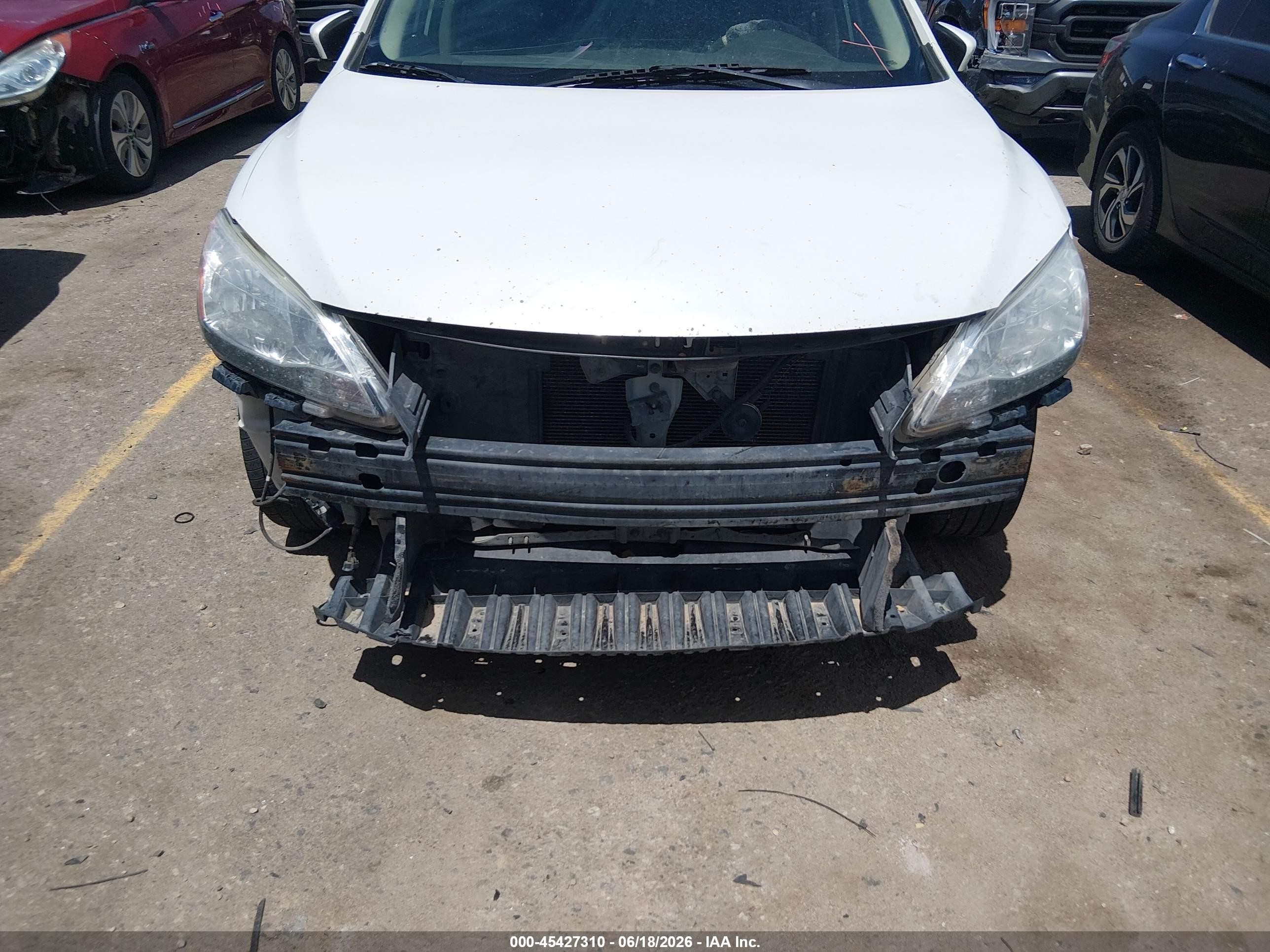 2014 Nissan Sentra S White vin: 3N1AB7AP1EL683231