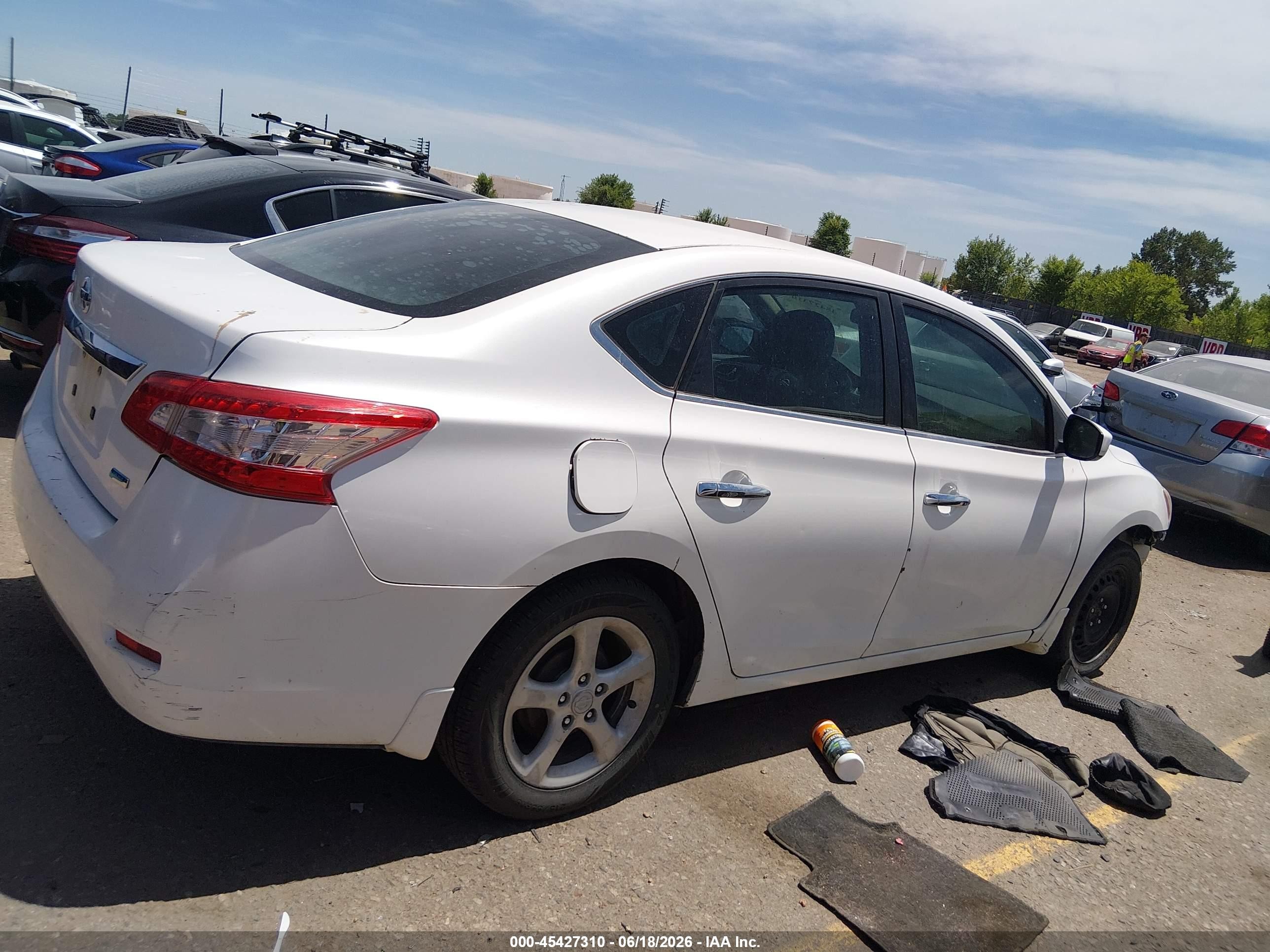 2014 Nissan Sentra S White vin: 3N1AB7AP1EL683231