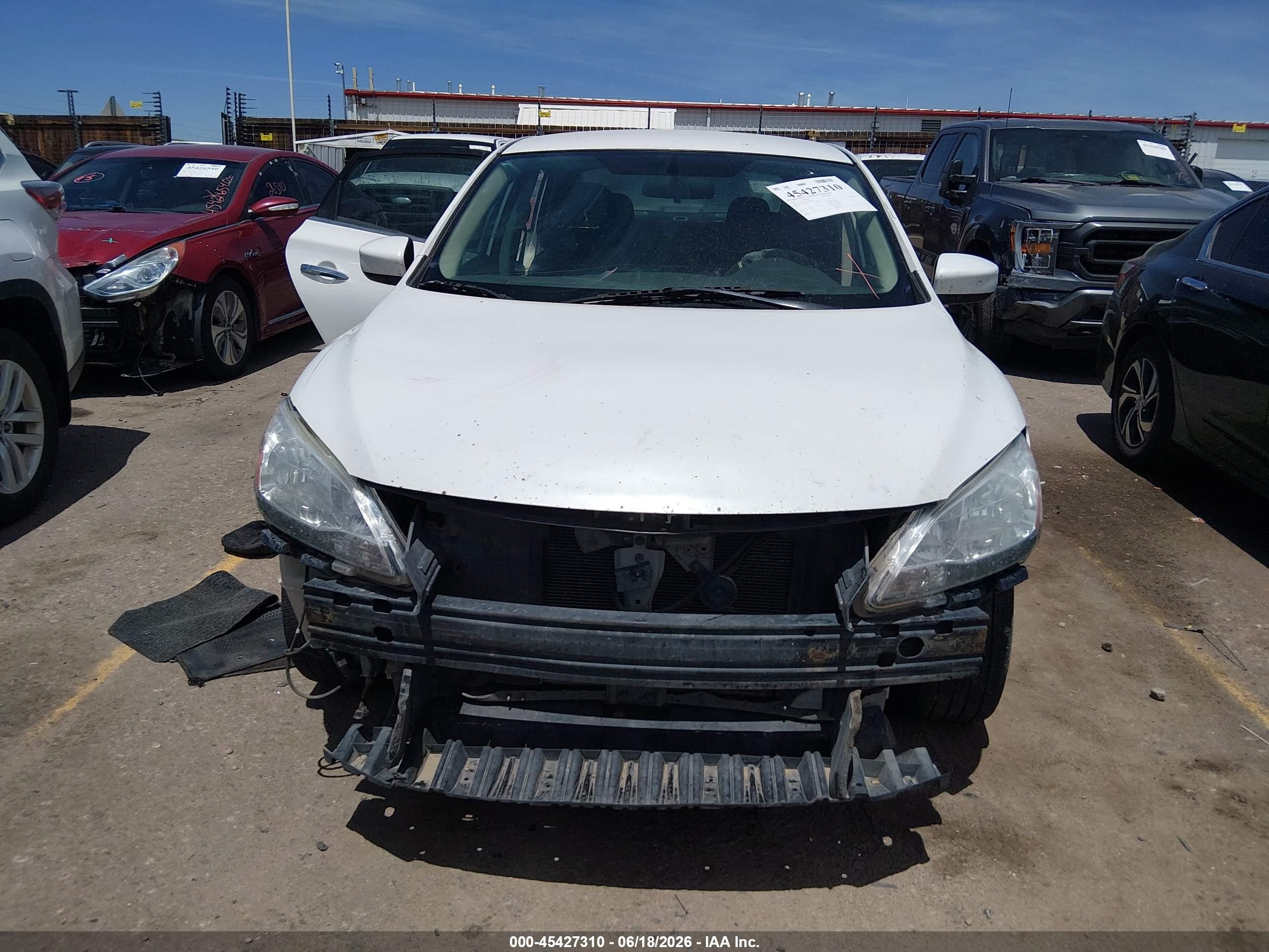 2014 Nissan Sentra S White vin: 3N1AB7AP1EL683231
