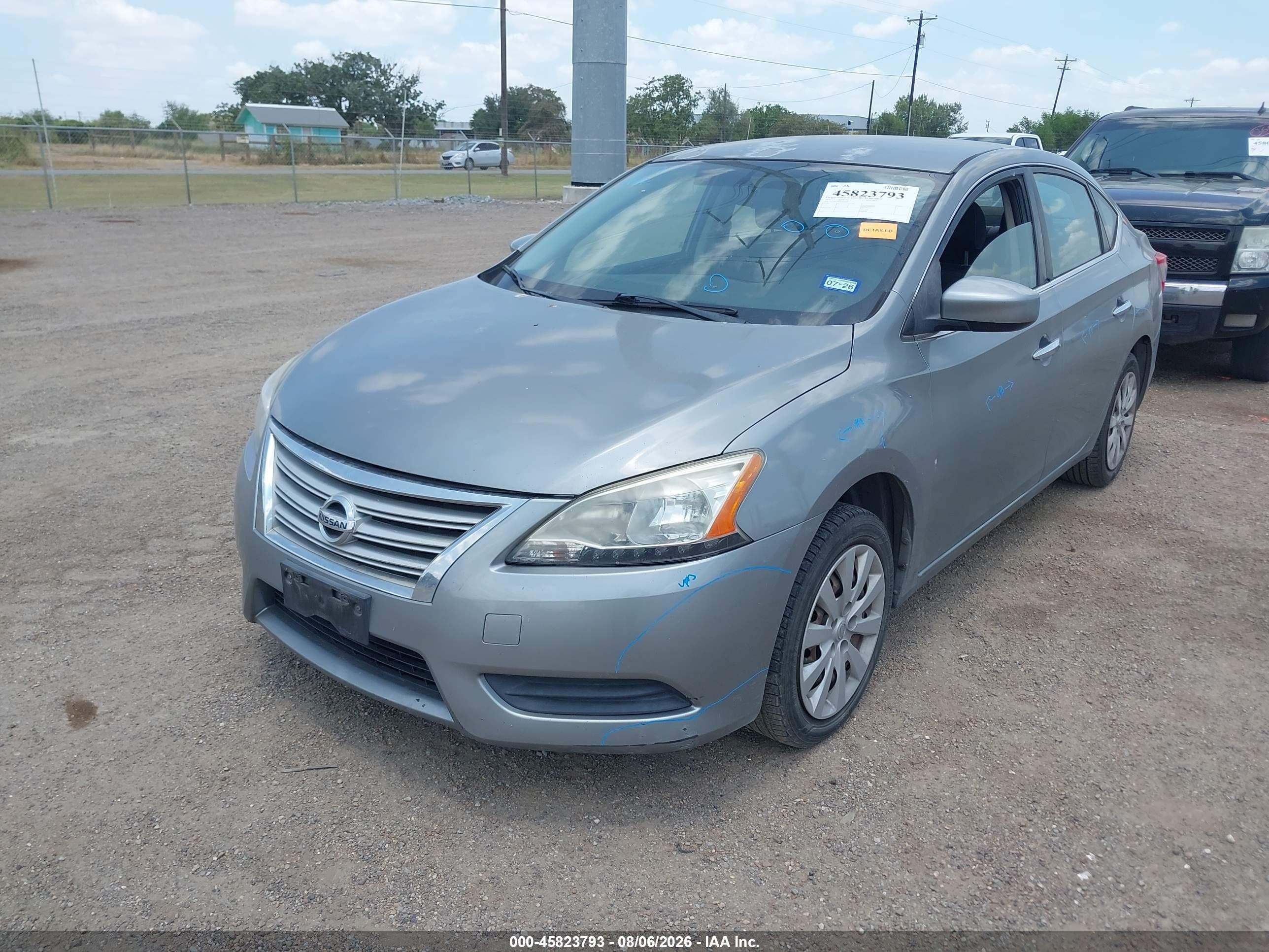 2014 Nissan Sentra Sv Gray vin: 3N1AB7AP1EY220167