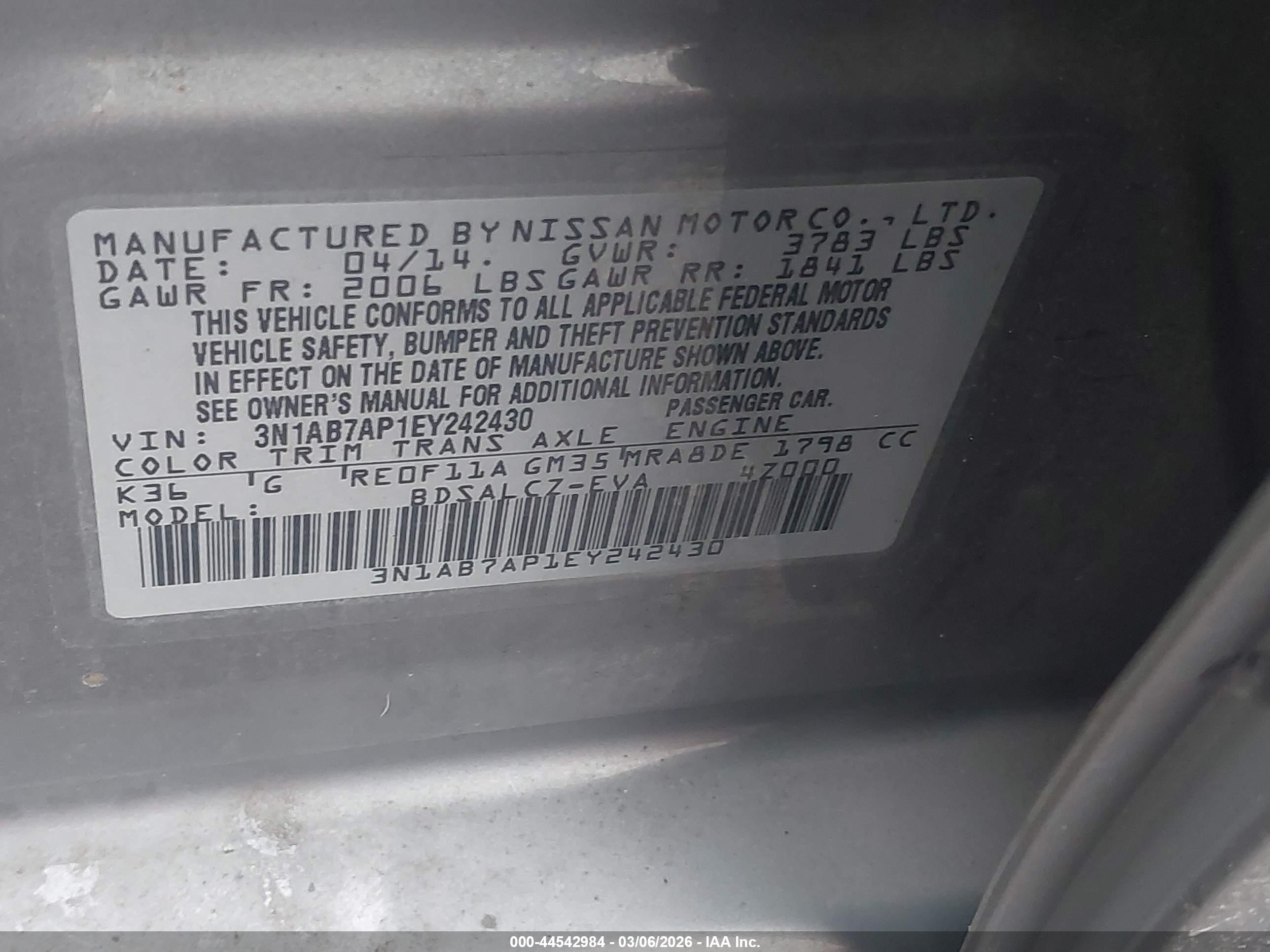 2014 Nissan Sentra S Silver vin: 3N1AB7AP1EY242430