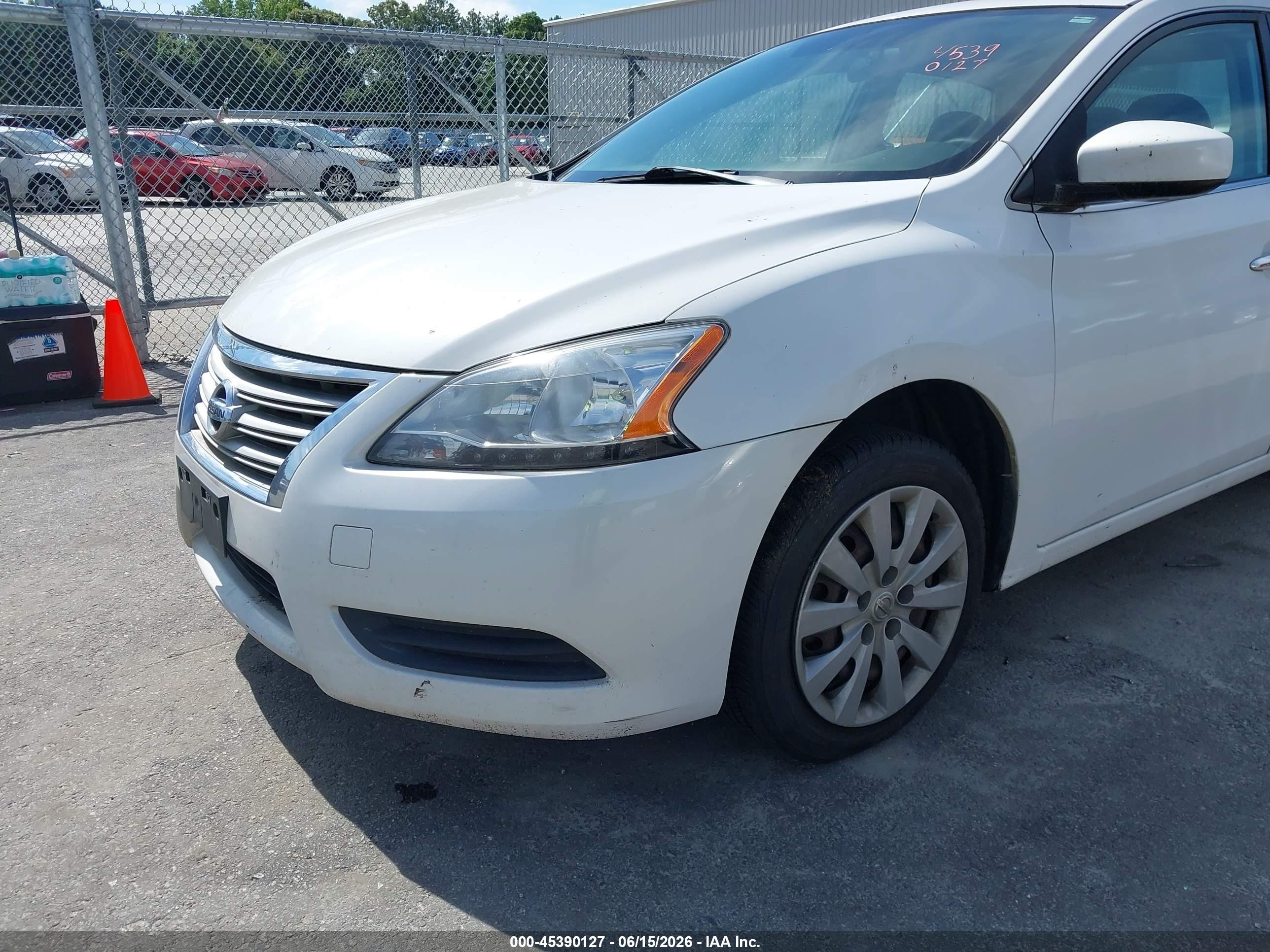 2014 Nissan Sentra Fe+ S/fe+ Sv/s/sl/sr/sv White vin: 3N1AB7AP1EY268509