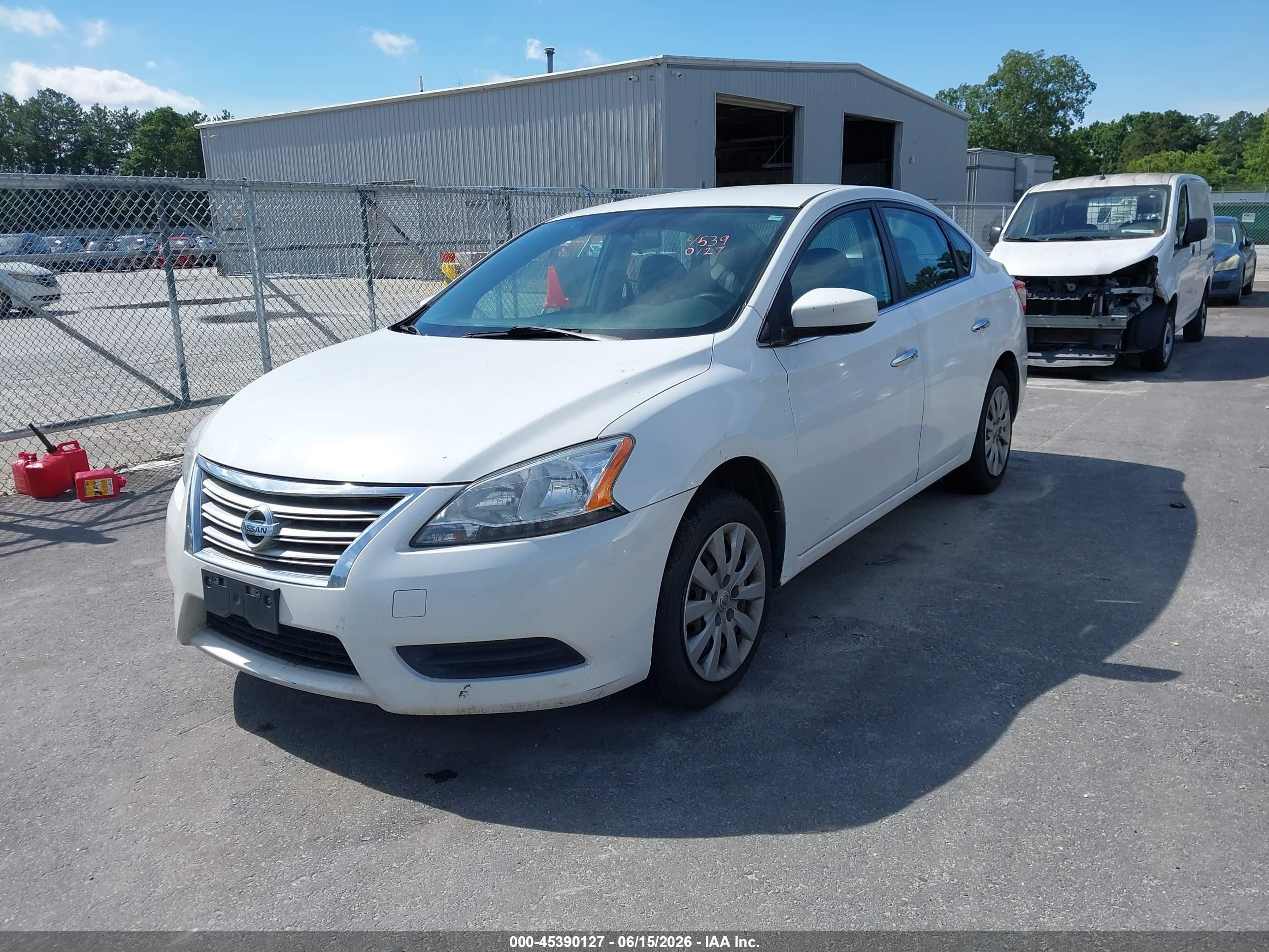 2014 Nissan Sentra Fe+ S/fe+ Sv/s/sl/sr/sv White vin: 3N1AB7AP1EY268509