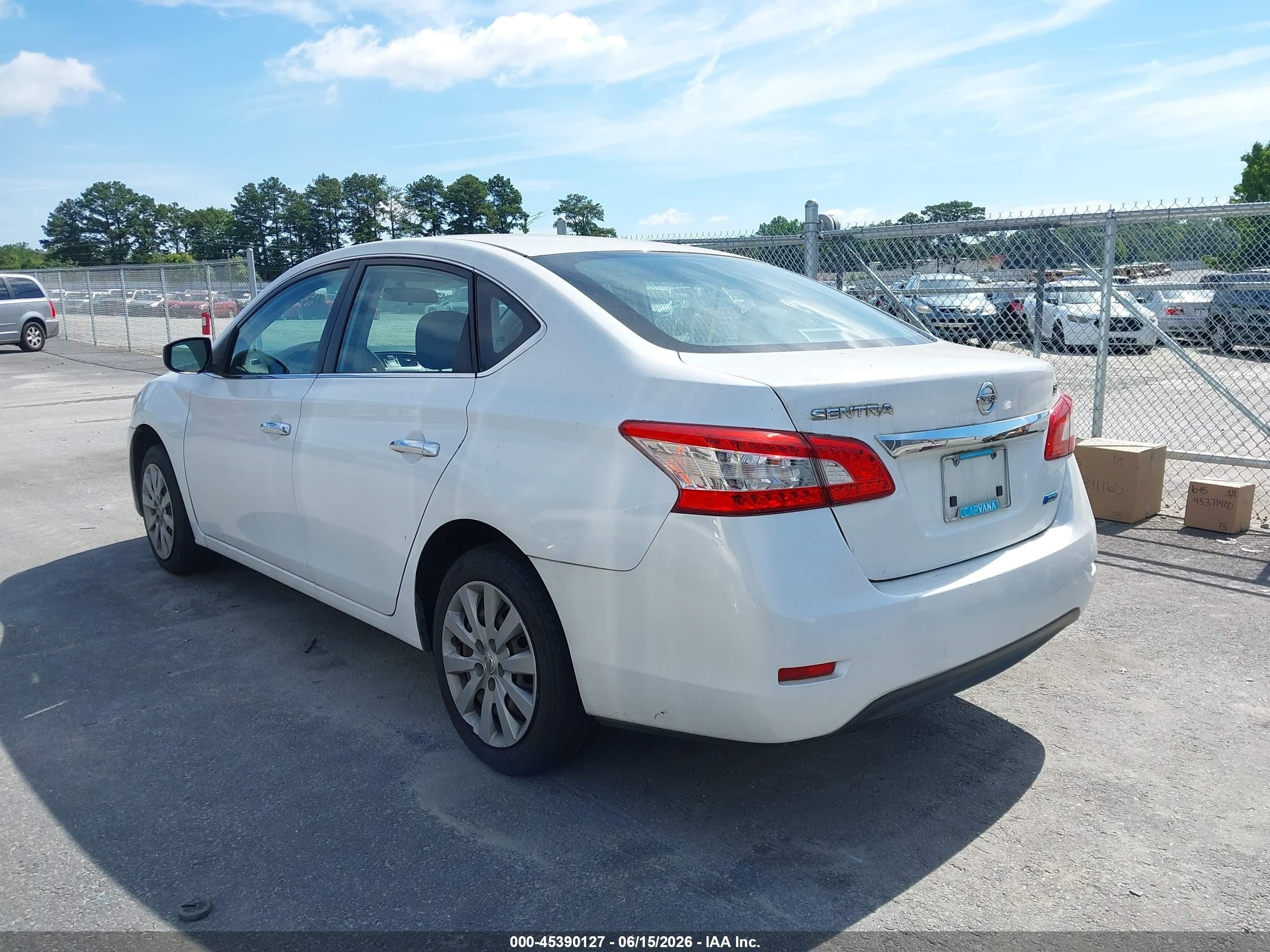 2014 Nissan Sentra Fe+ S/fe+ Sv/s/sl/sr/sv White vin: 3N1AB7AP1EY268509