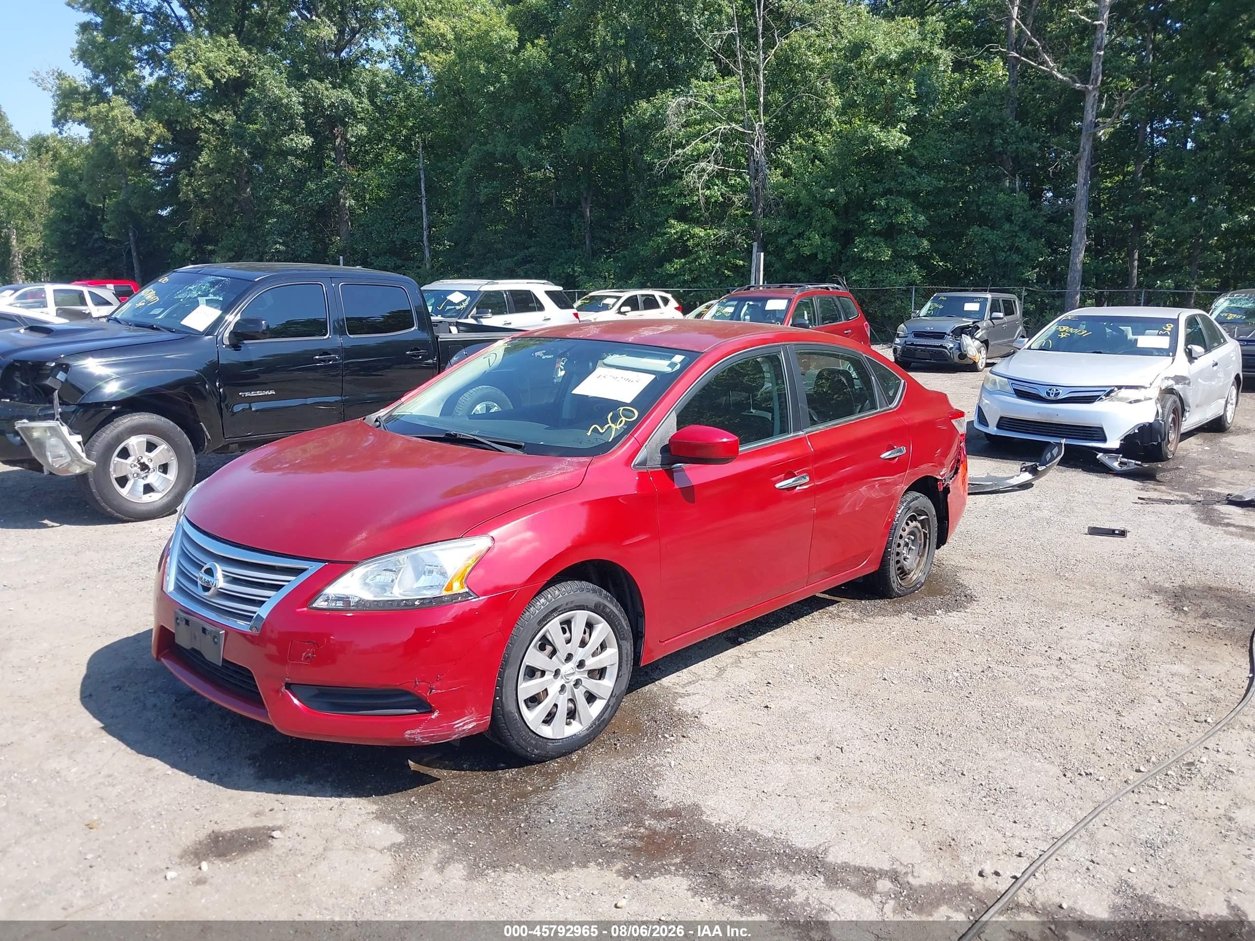 2014 Nissan Sentra Sv Red vin: 3N1AB7AP1EY281678