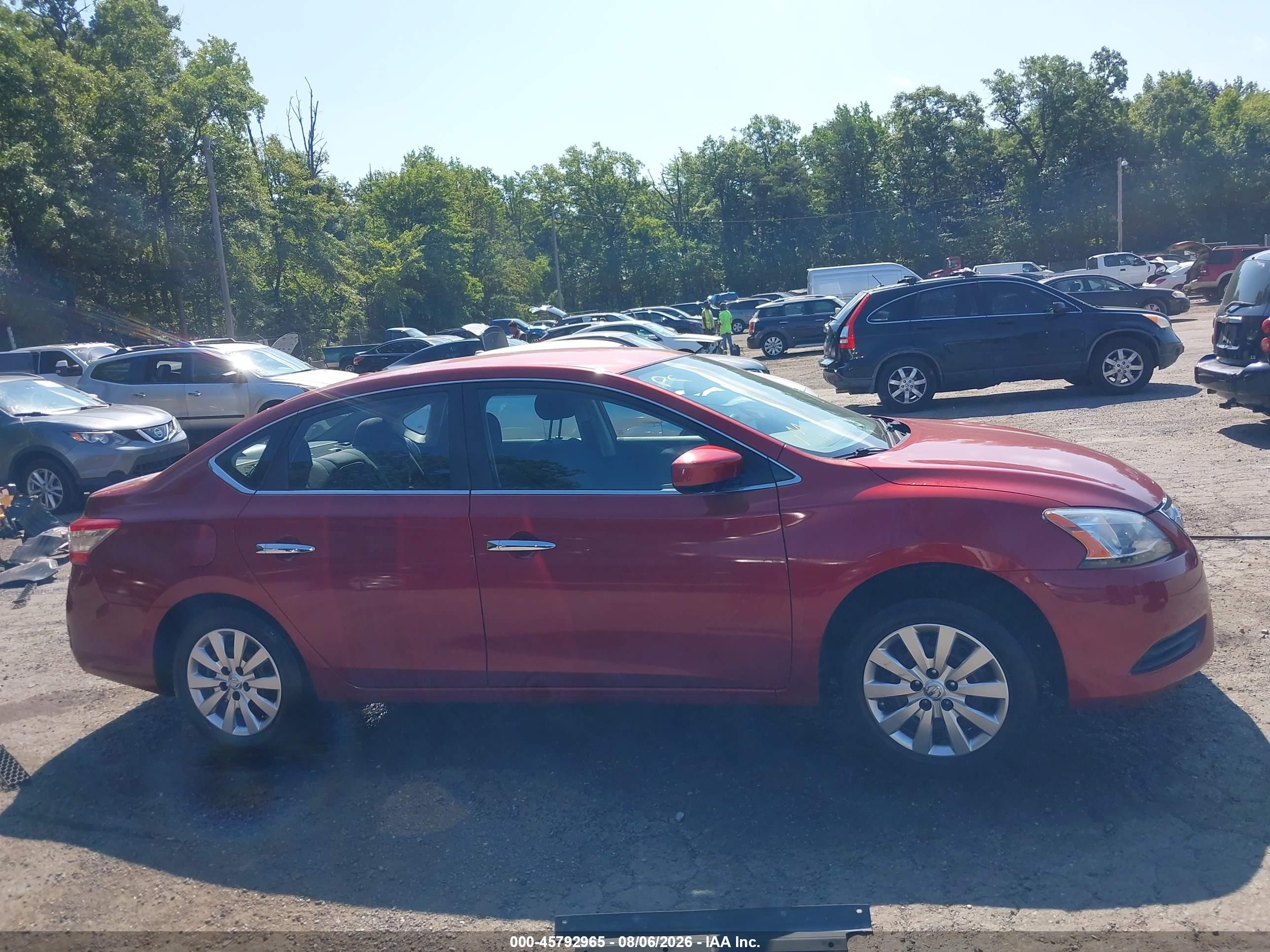 2014 Nissan Sentra Sv Red vin: 3N1AB7AP1EY281678
