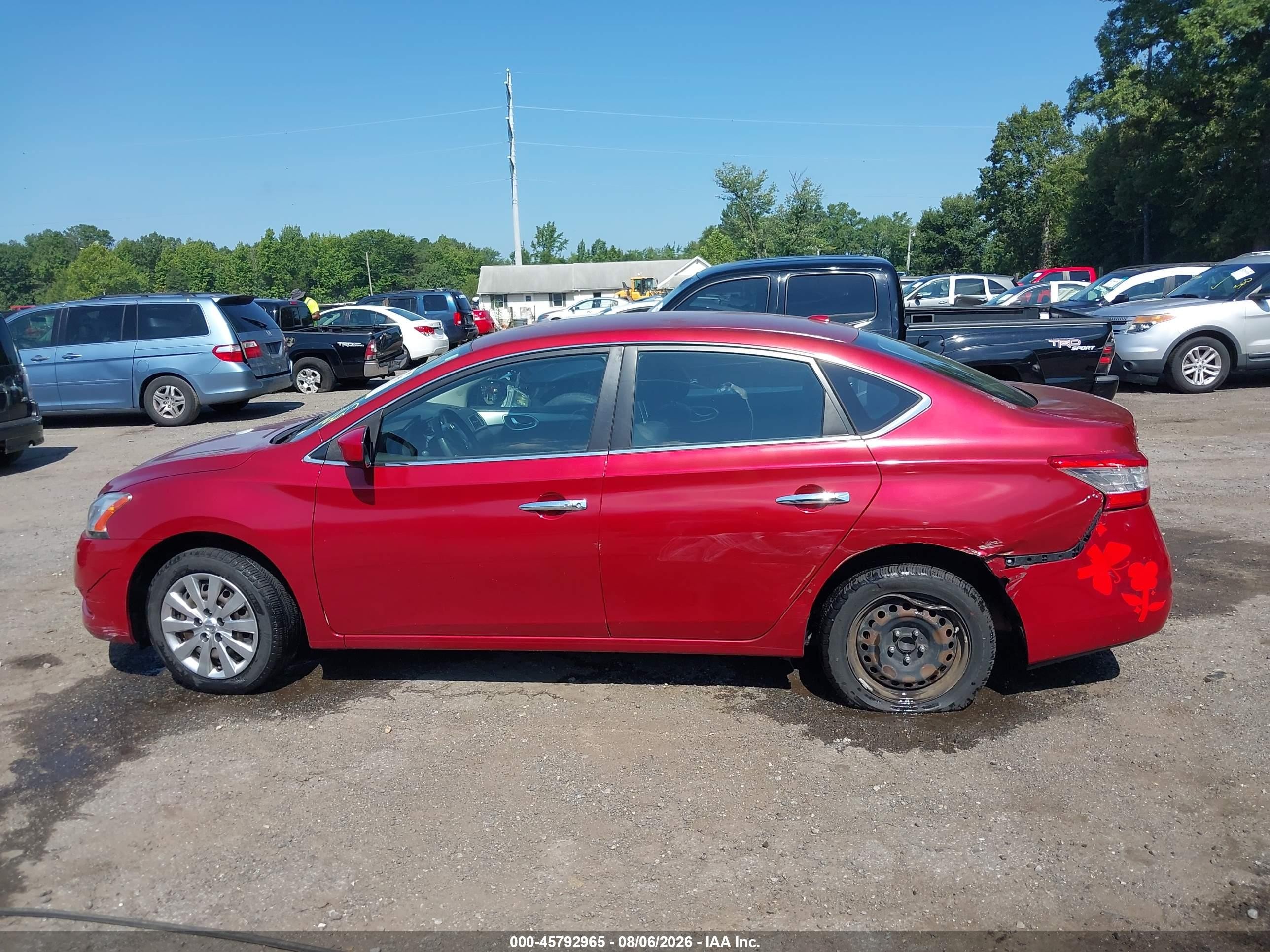 2014 Nissan Sentra Sv Red vin: 3N1AB7AP1EY281678