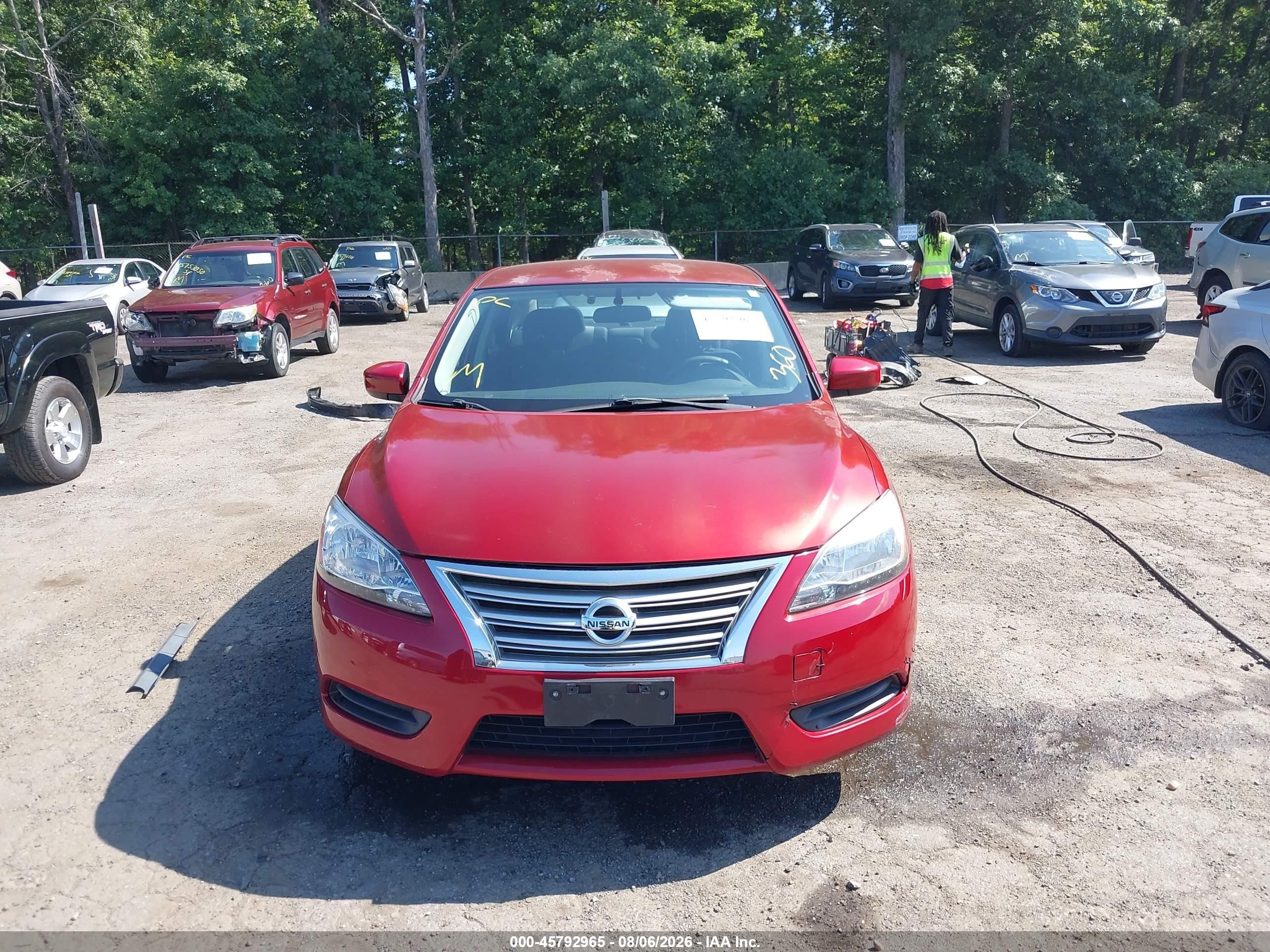2014 Nissan Sentra Sv Red vin: 3N1AB7AP1EY281678
