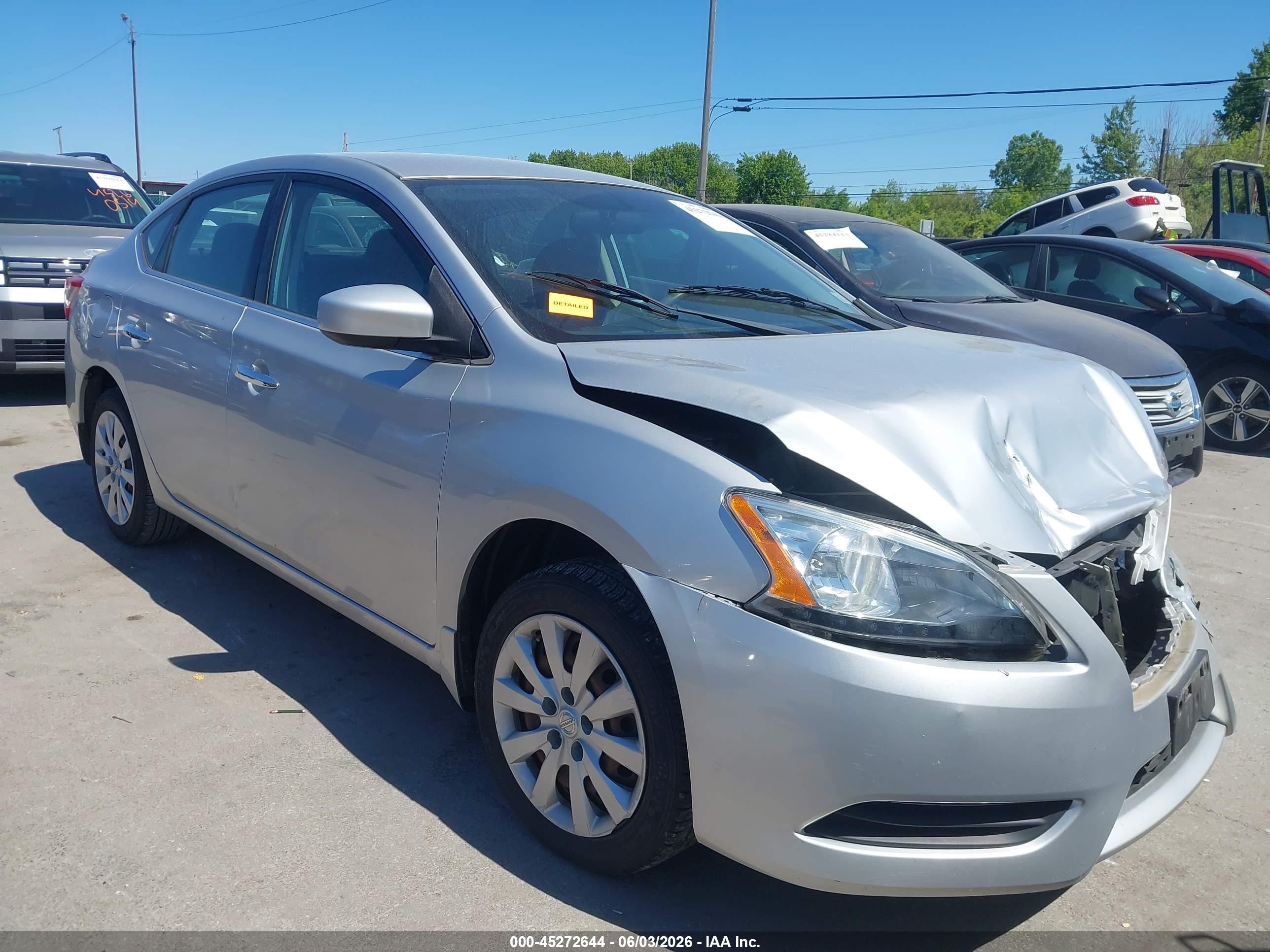 2014 Nissan Sentra Sv Silver vin: 3N1AB7AP1EY283673