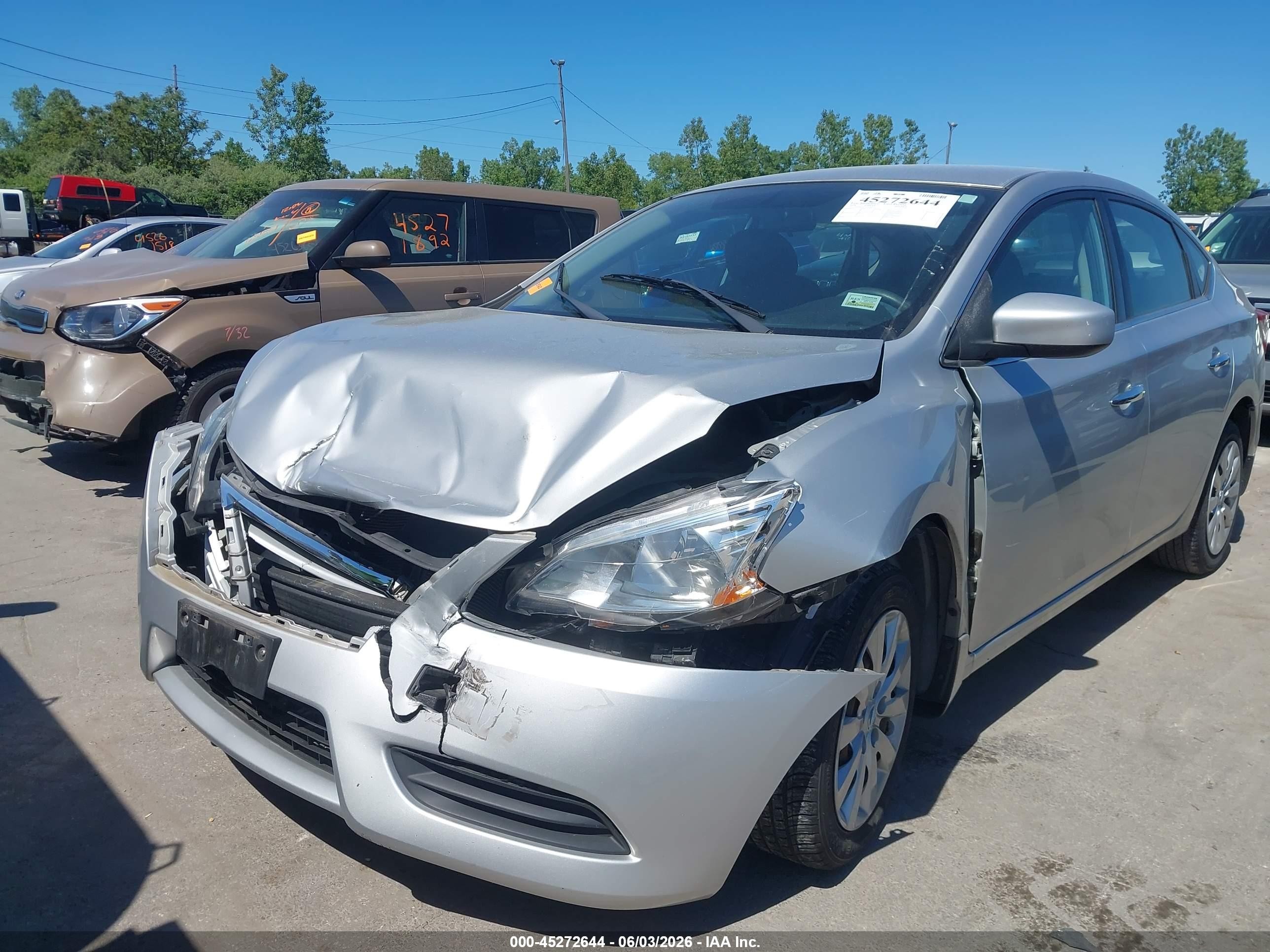 2014 Nissan Sentra Sv Silver vin: 3N1AB7AP1EY283673