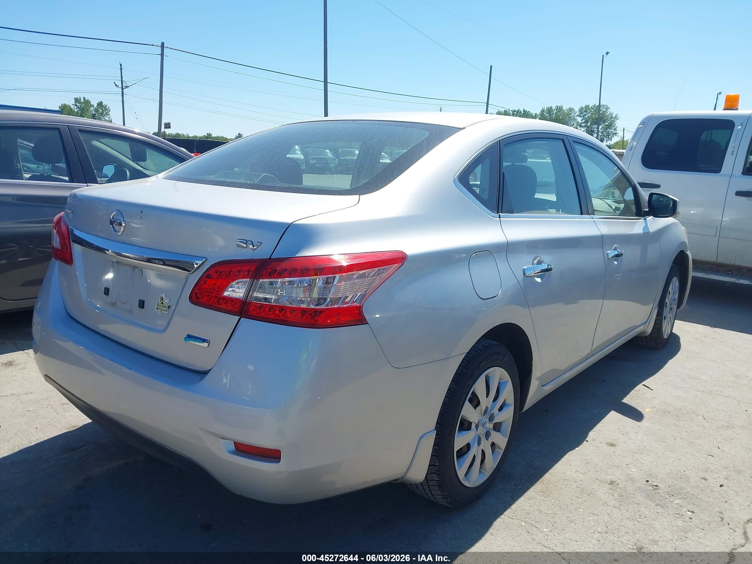 2014 Nissan Sentra Sv Silver vin: 3N1AB7AP1EY283673