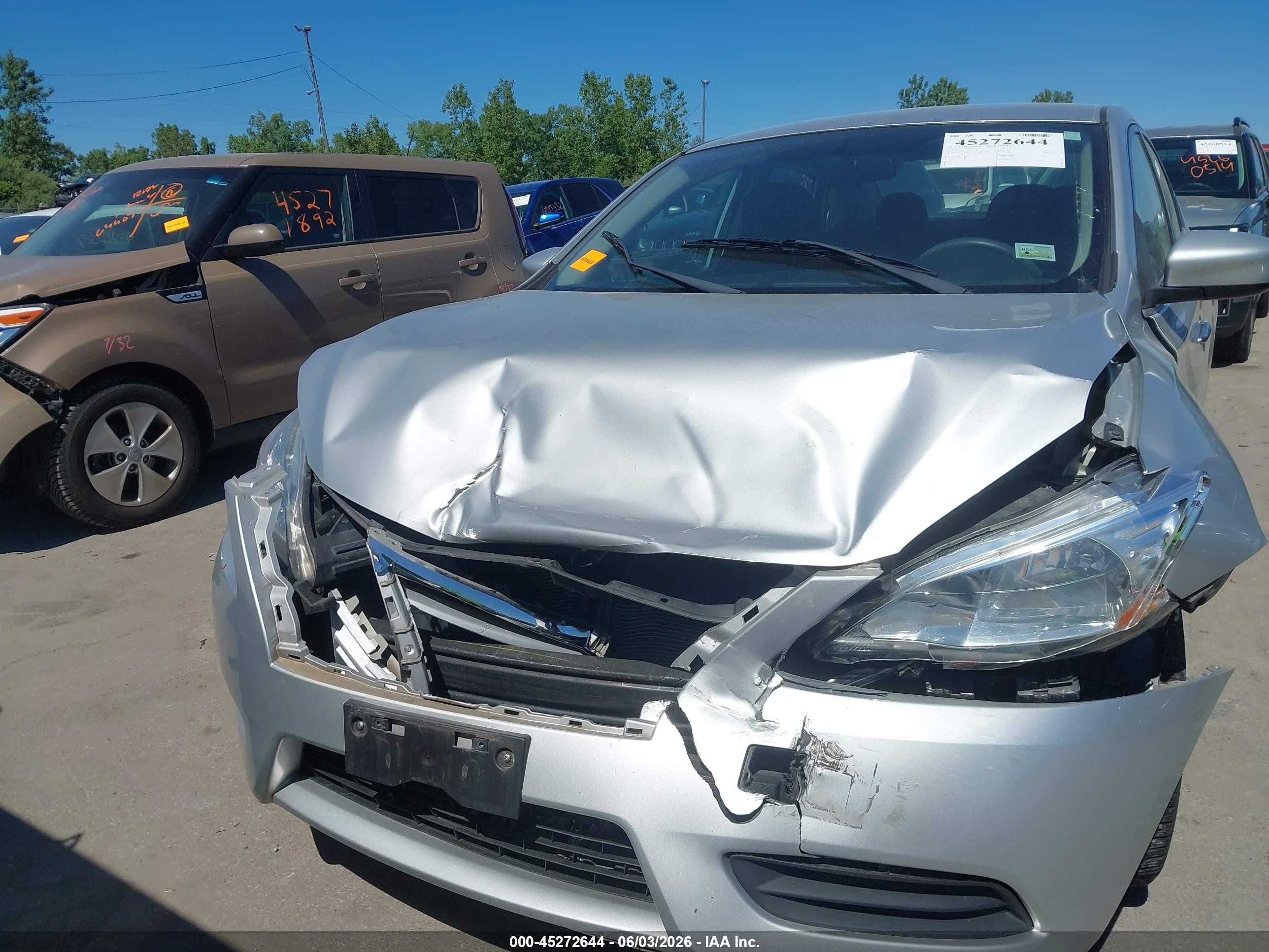 2014 Nissan Sentra Sv Silver vin: 3N1AB7AP1EY283673
