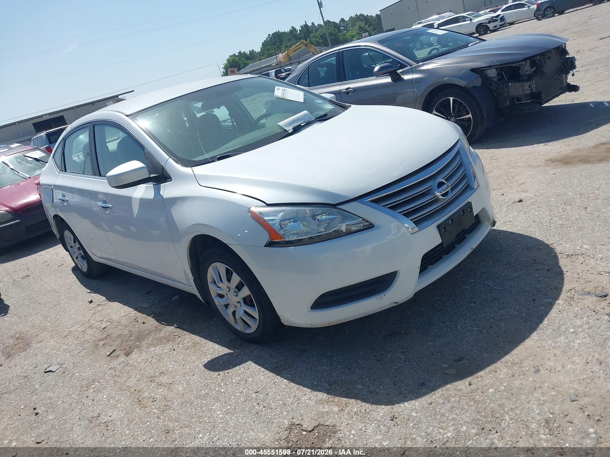 2014 Nissan Sentra Sv White vin: 3N1AB7AP1EY289036
