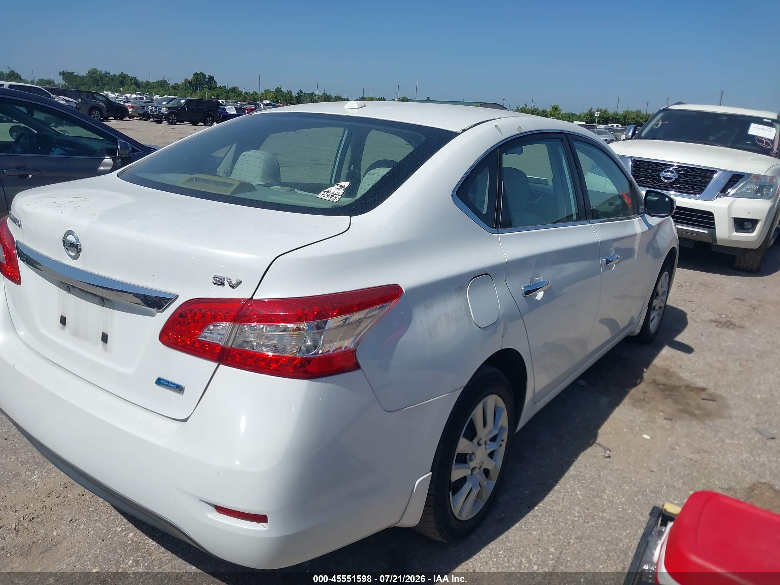 2014 Nissan Sentra Sv White vin: 3N1AB7AP1EY289036