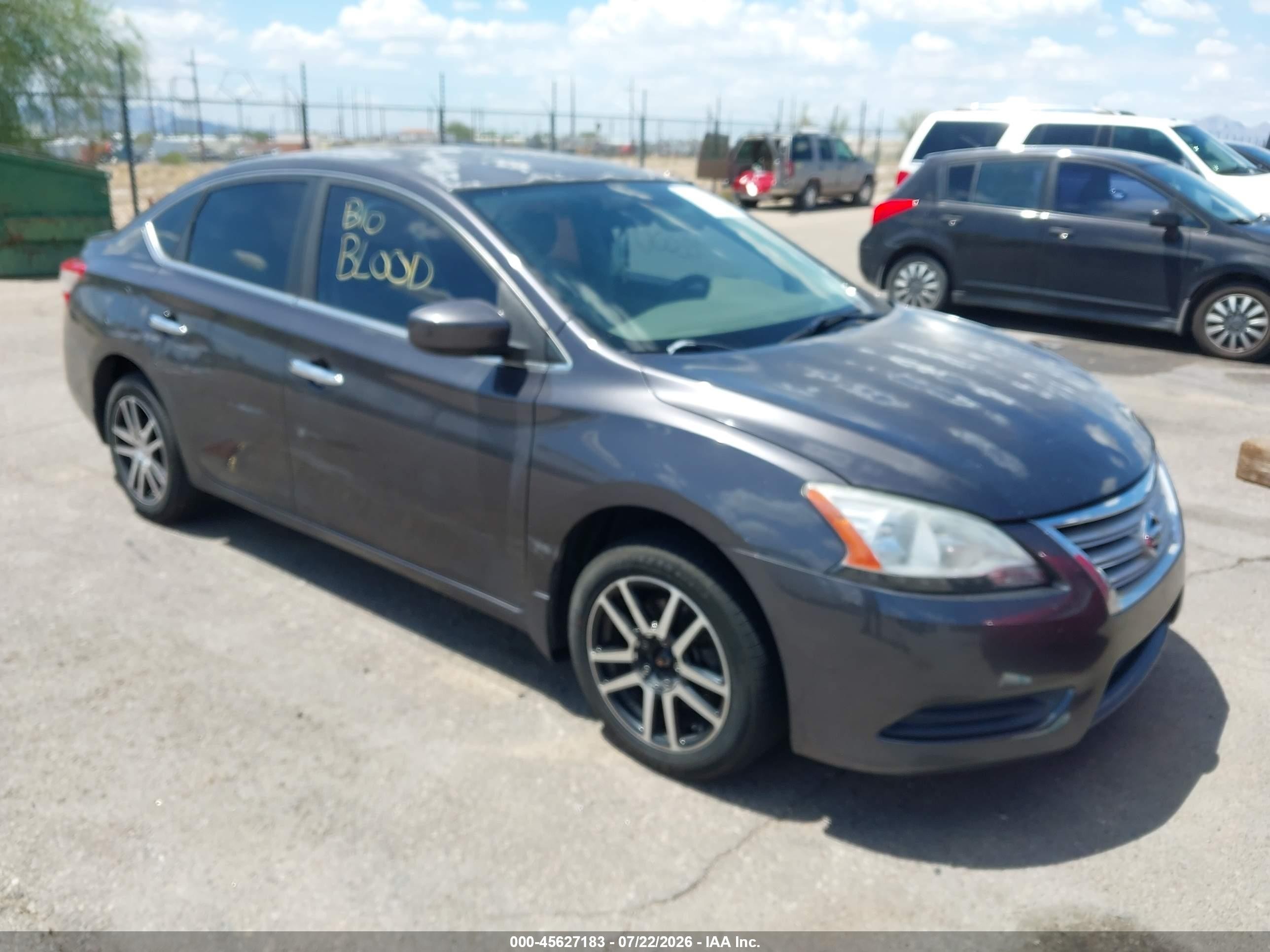 2014 Nissan Sentra Sv Gray vin: 3N1AB7AP1EY293457