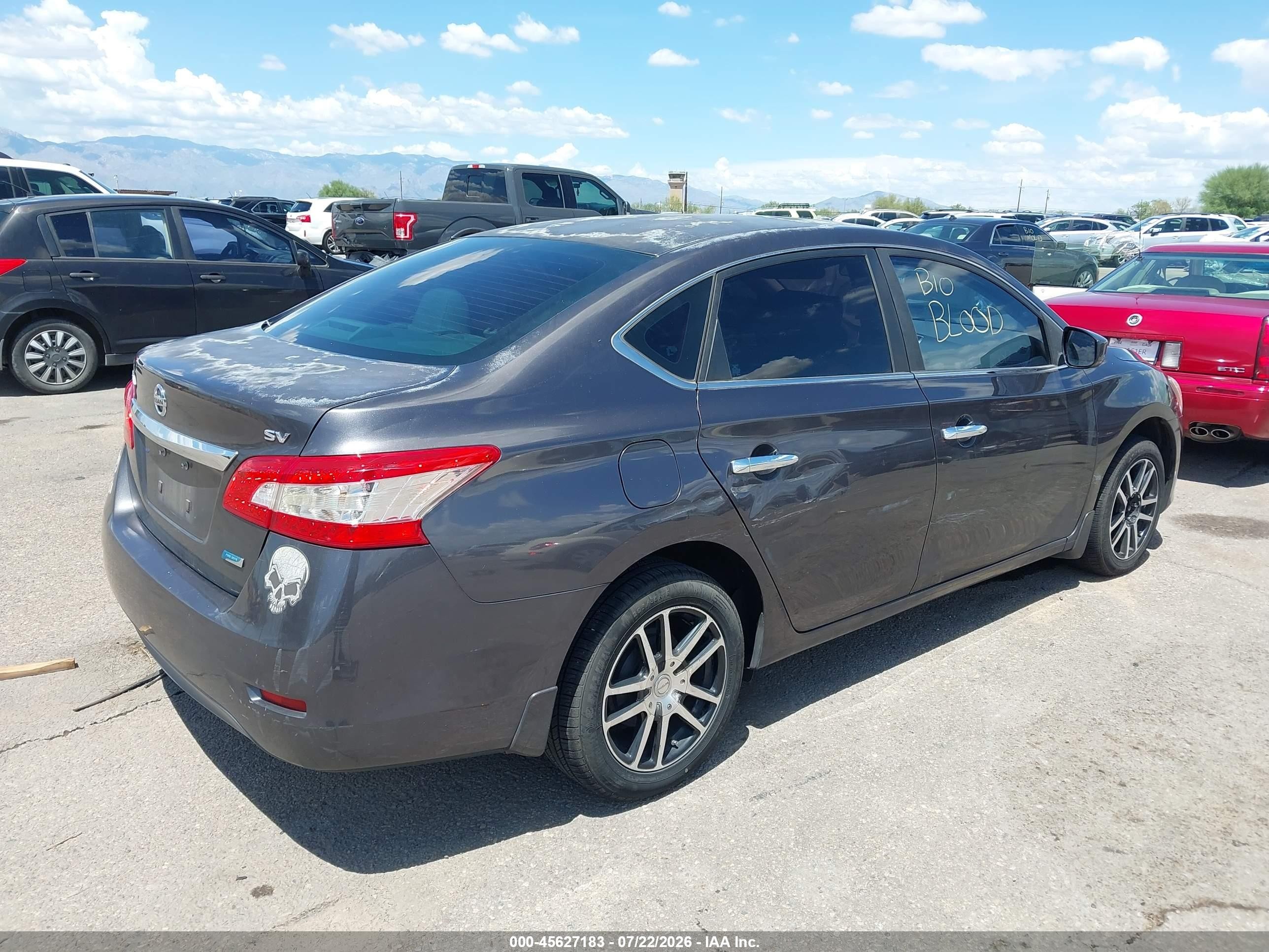 2014 Nissan Sentra Sv Gray vin: 3N1AB7AP1EY293457