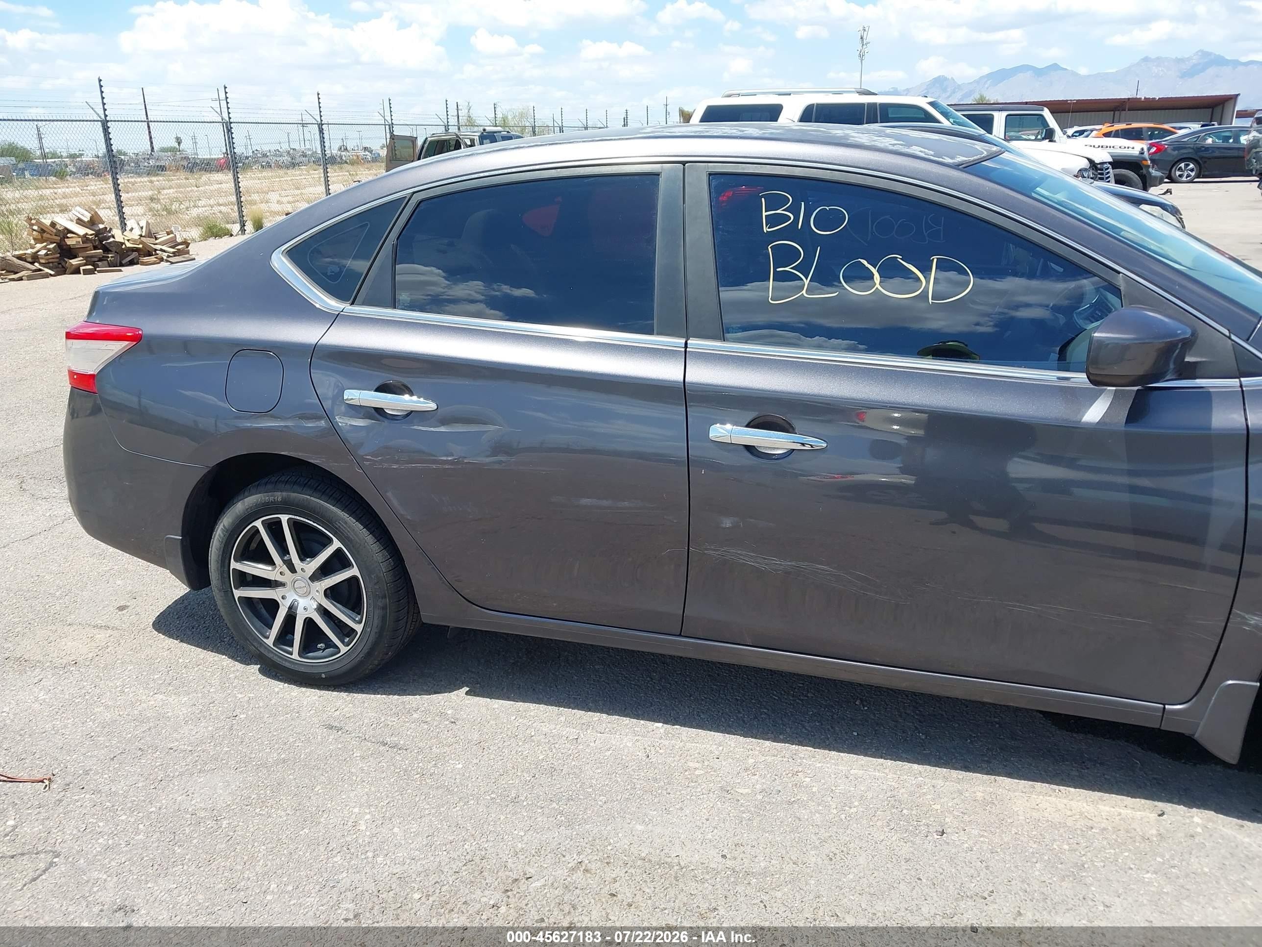 2014 Nissan Sentra Sv Gray vin: 3N1AB7AP1EY293457