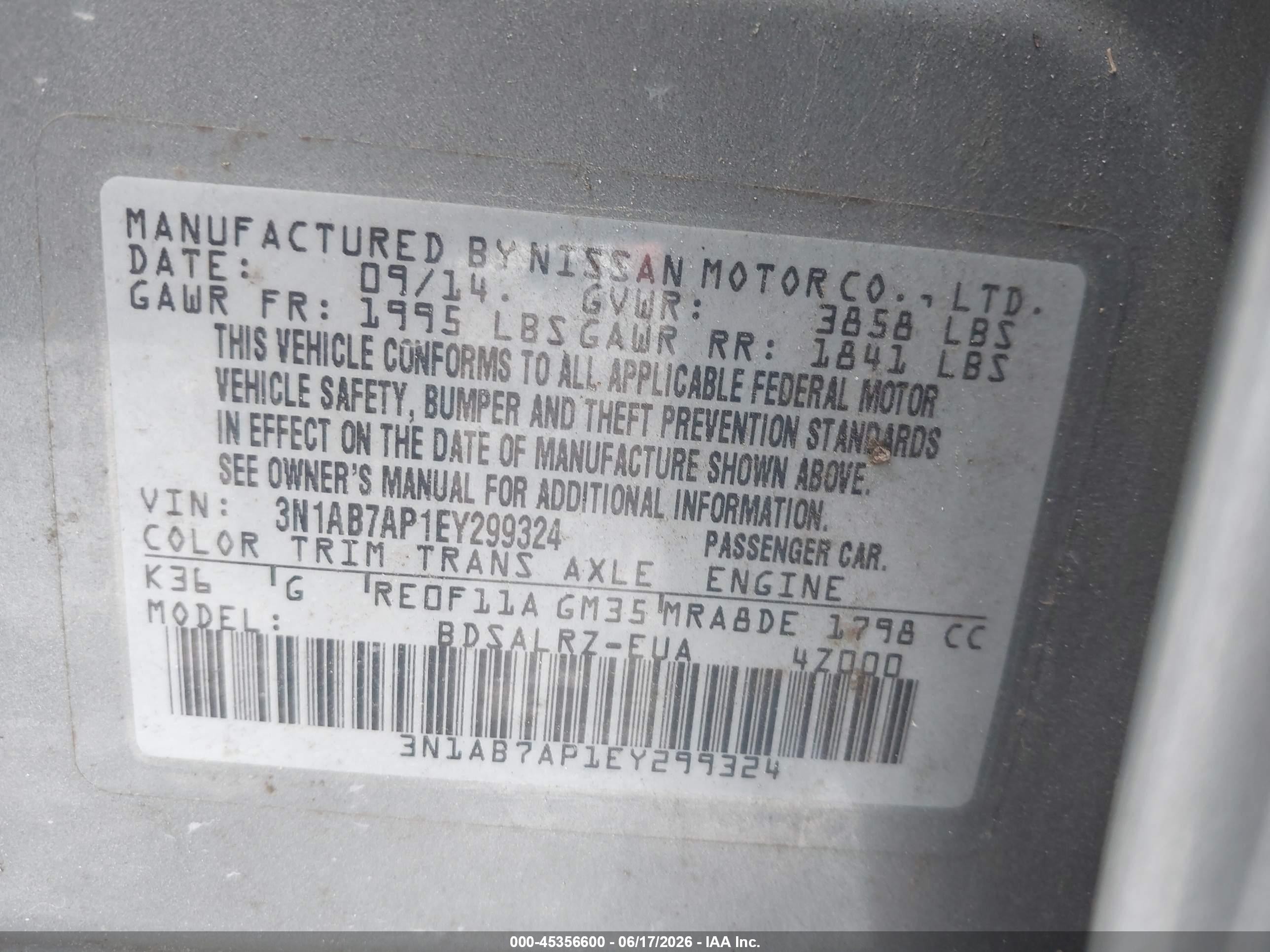 2014 Nissan Sentra Sr Silver vin: 3N1AB7AP1EY299324