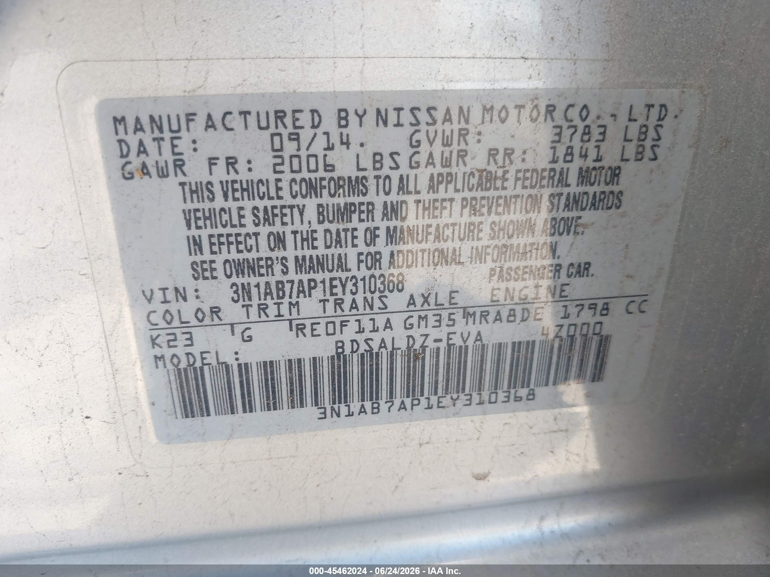 2014 Nissan Sentra Sv Silver vin: 3N1AB7AP1EY310368
