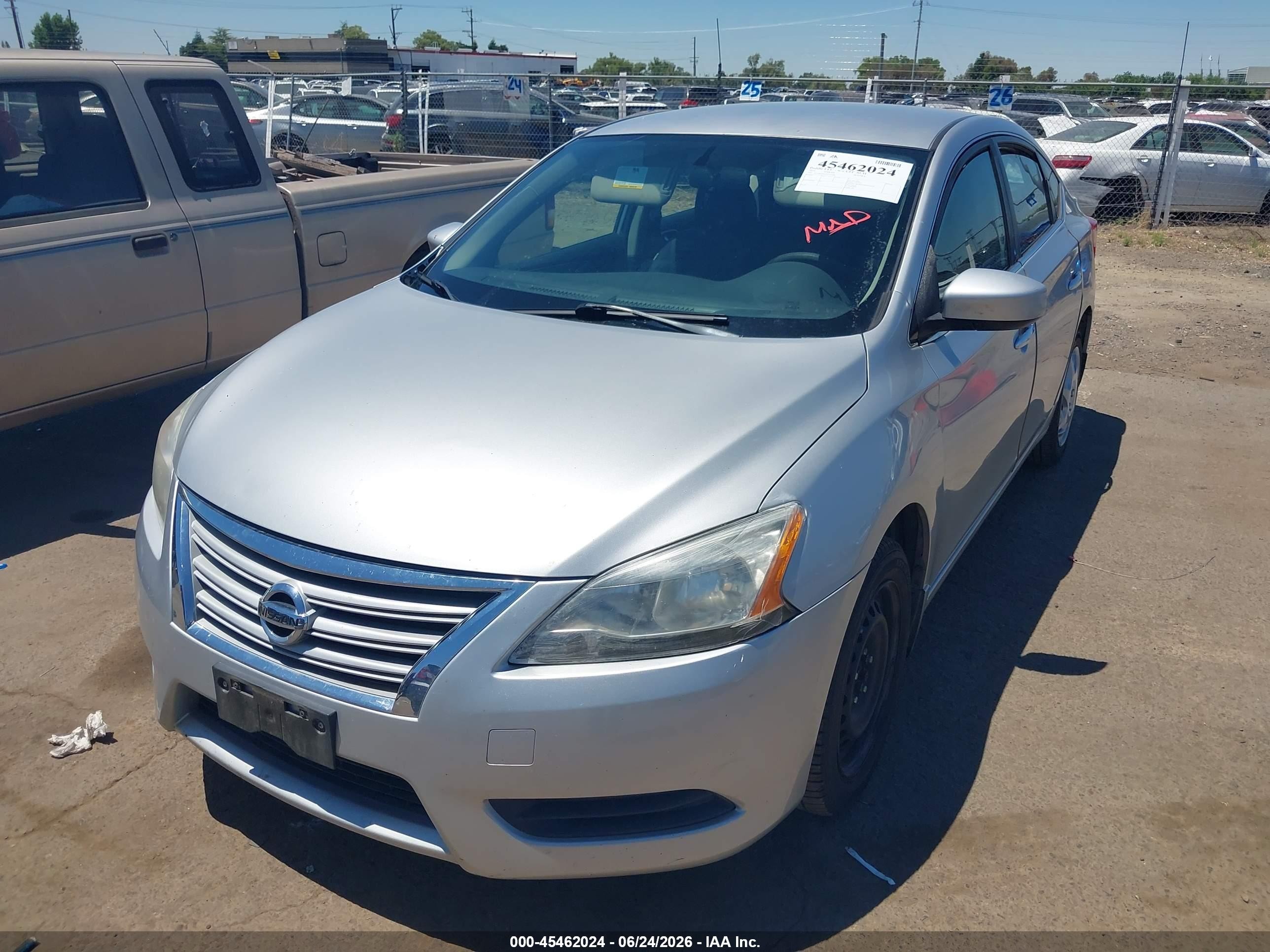 2014 Nissan Sentra Sv Silver vin: 3N1AB7AP1EY310368