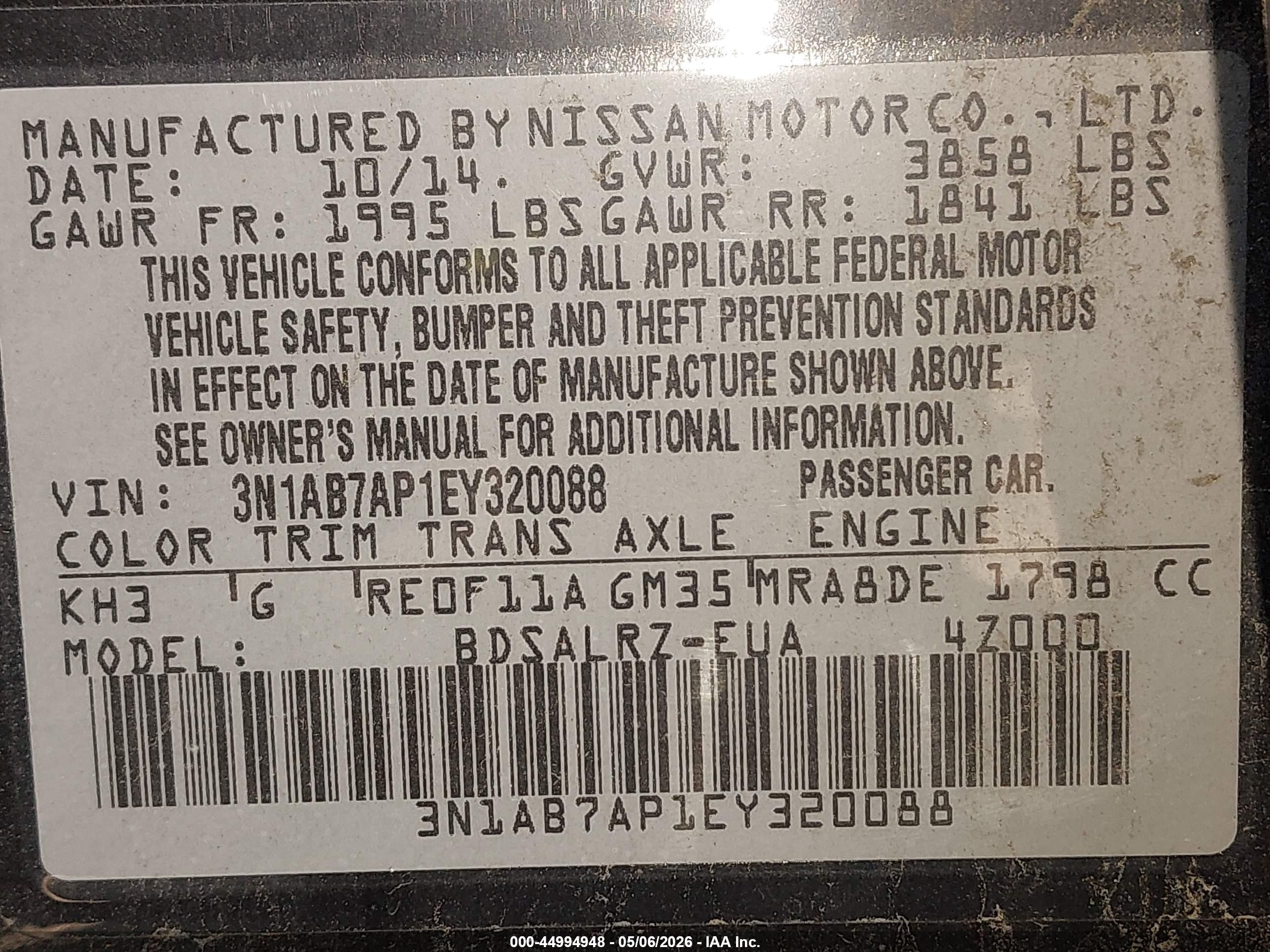 2014 Nissan Sentra Sr Black vin: 3N1AB7AP1EY320088