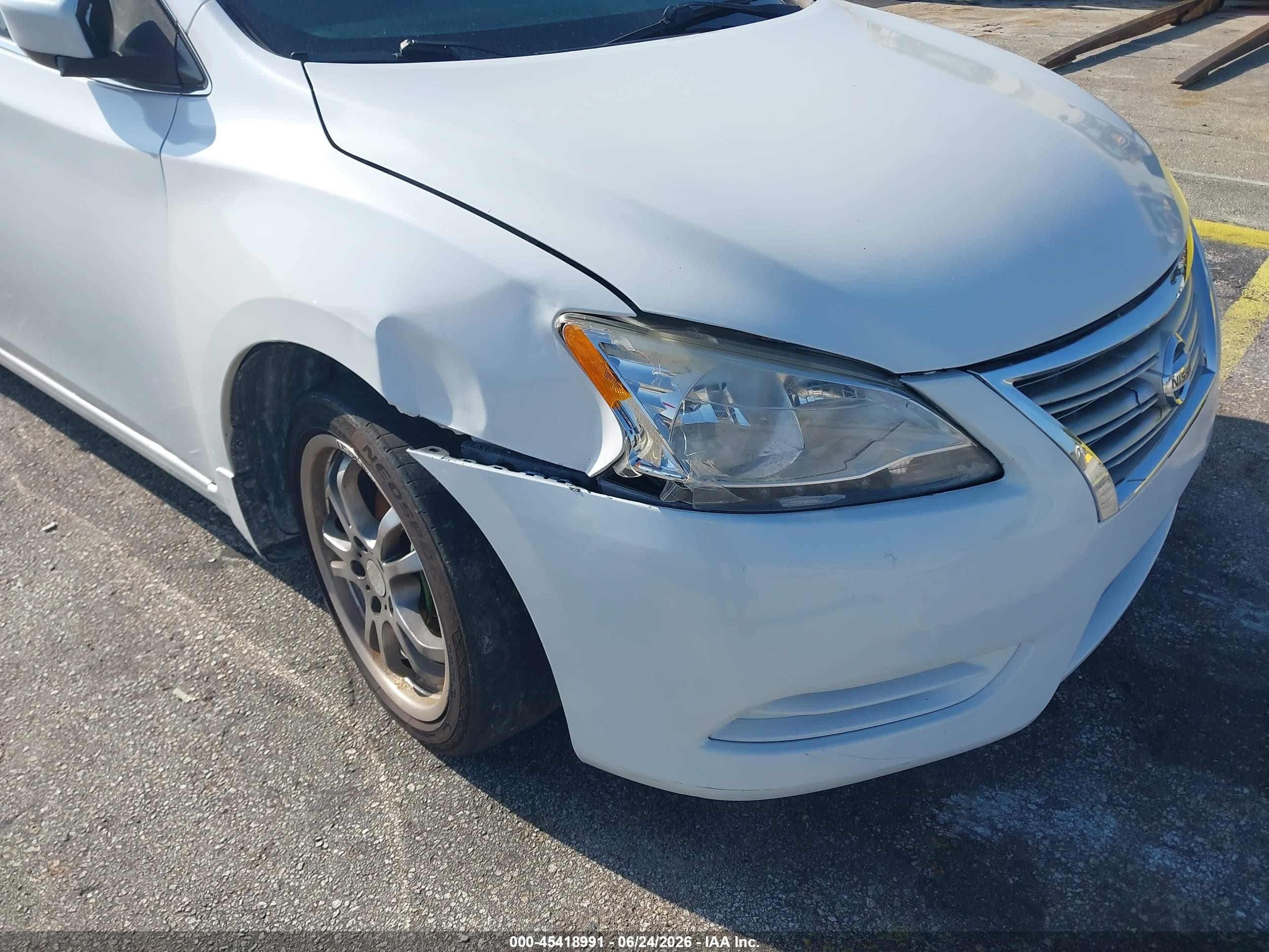 2014 Nissan Sentra Sv White vin: 3N1AB7AP1EY321368
