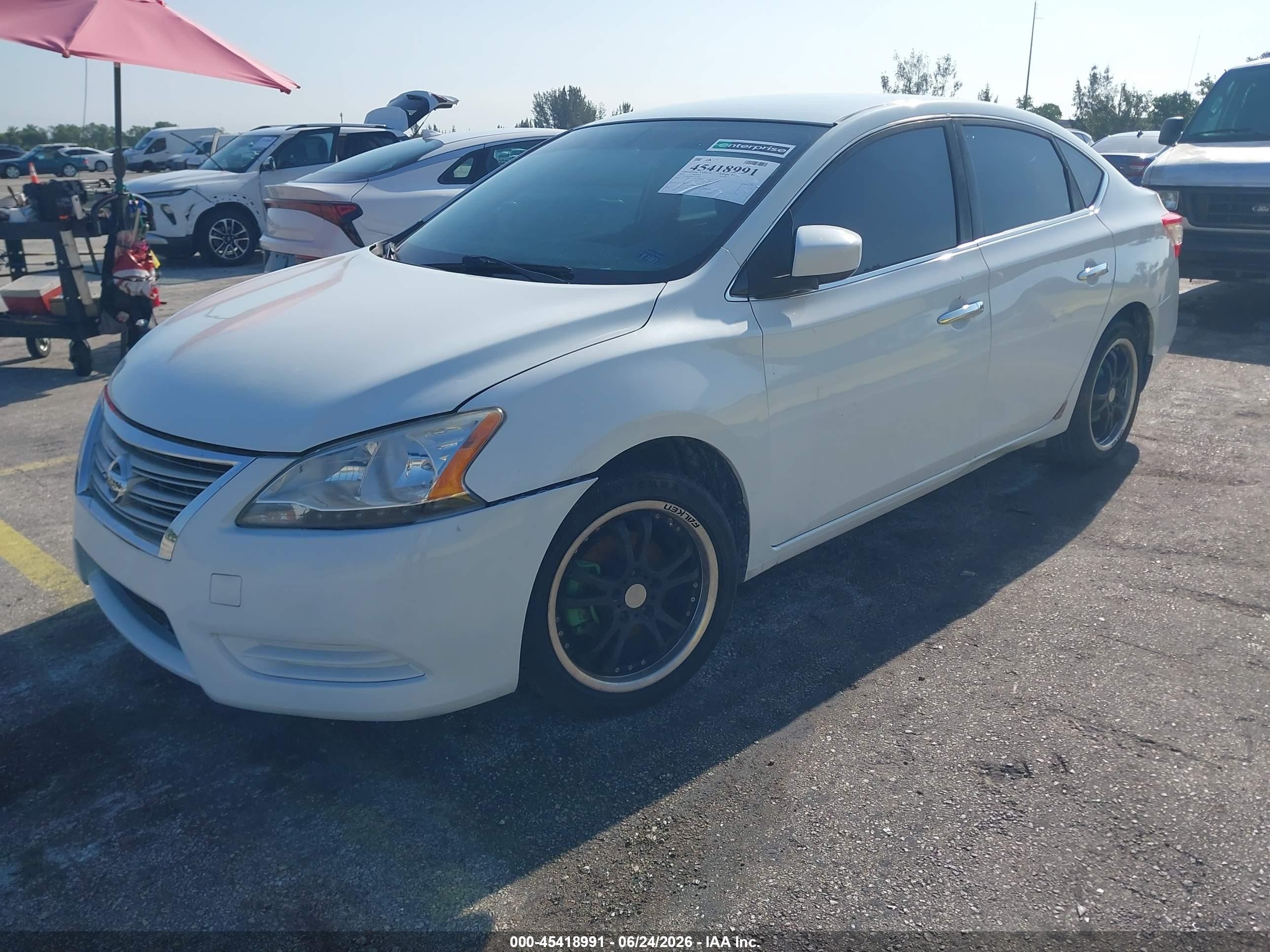 2014 Nissan Sentra Sv White vin: 3N1AB7AP1EY321368