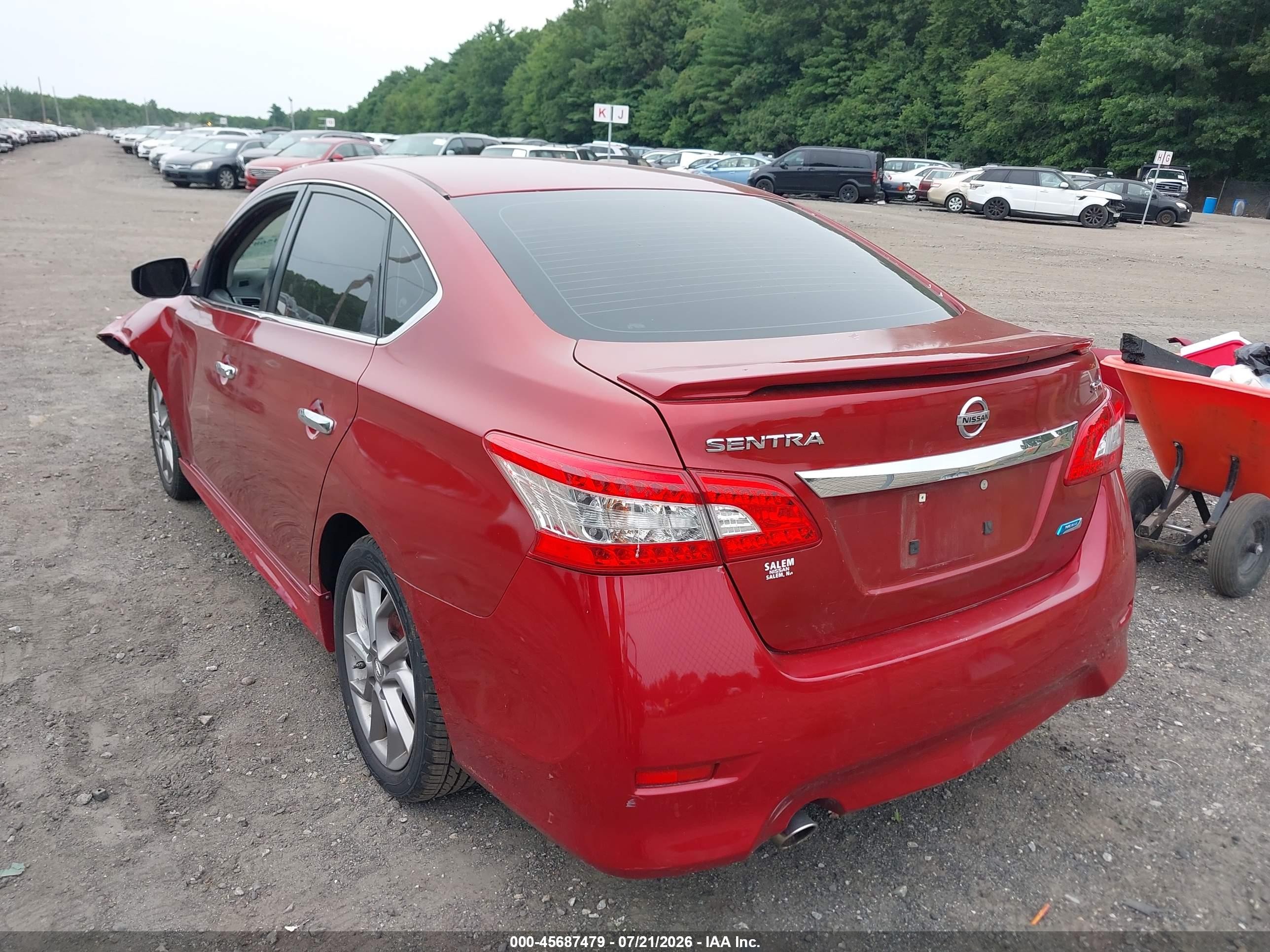 2014 Nissan Sentra Sr Red vin: 3N1AB7AP1EY324951