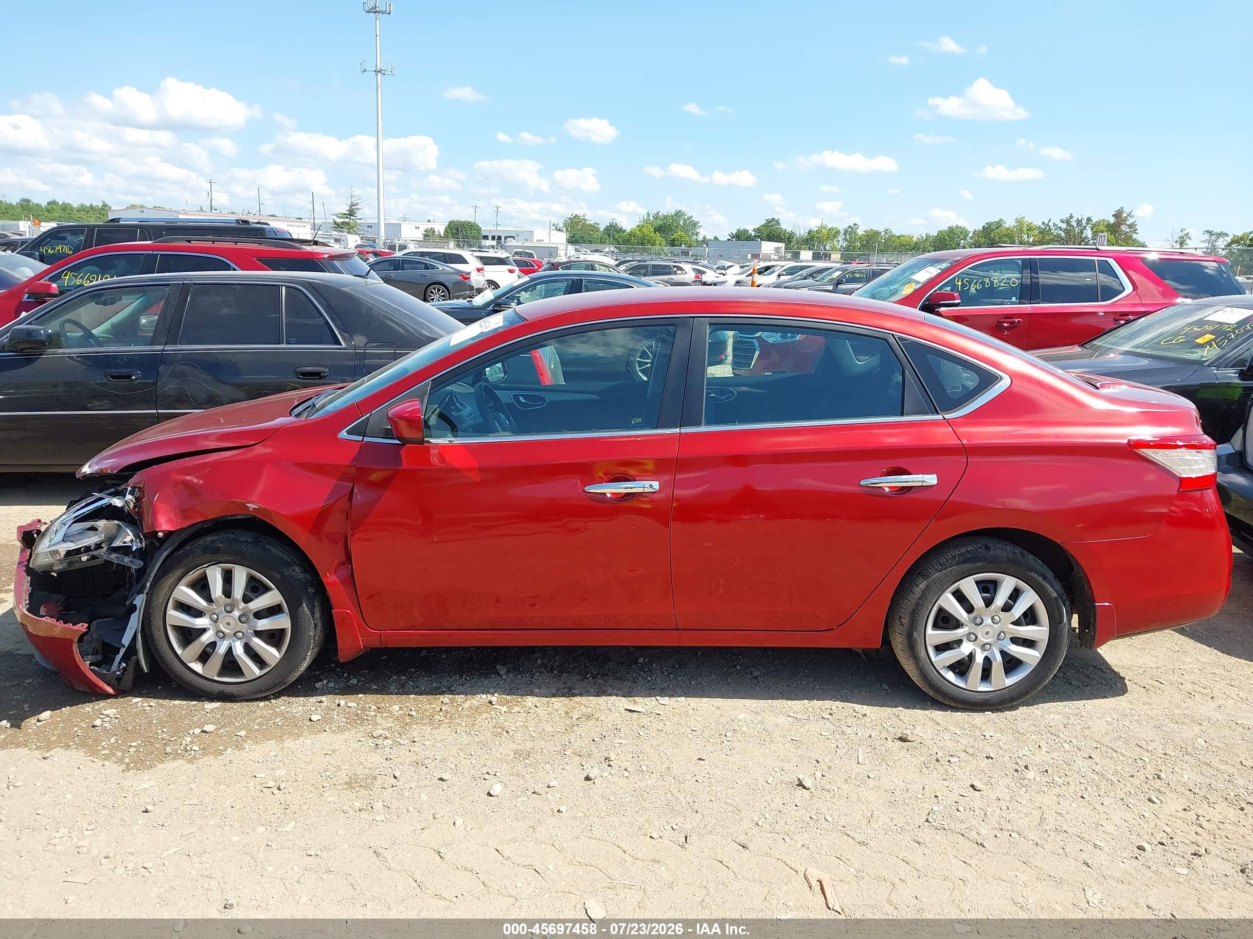 2014 Nissan Sentra S Red vin: 3N1AB7AP1EY338574