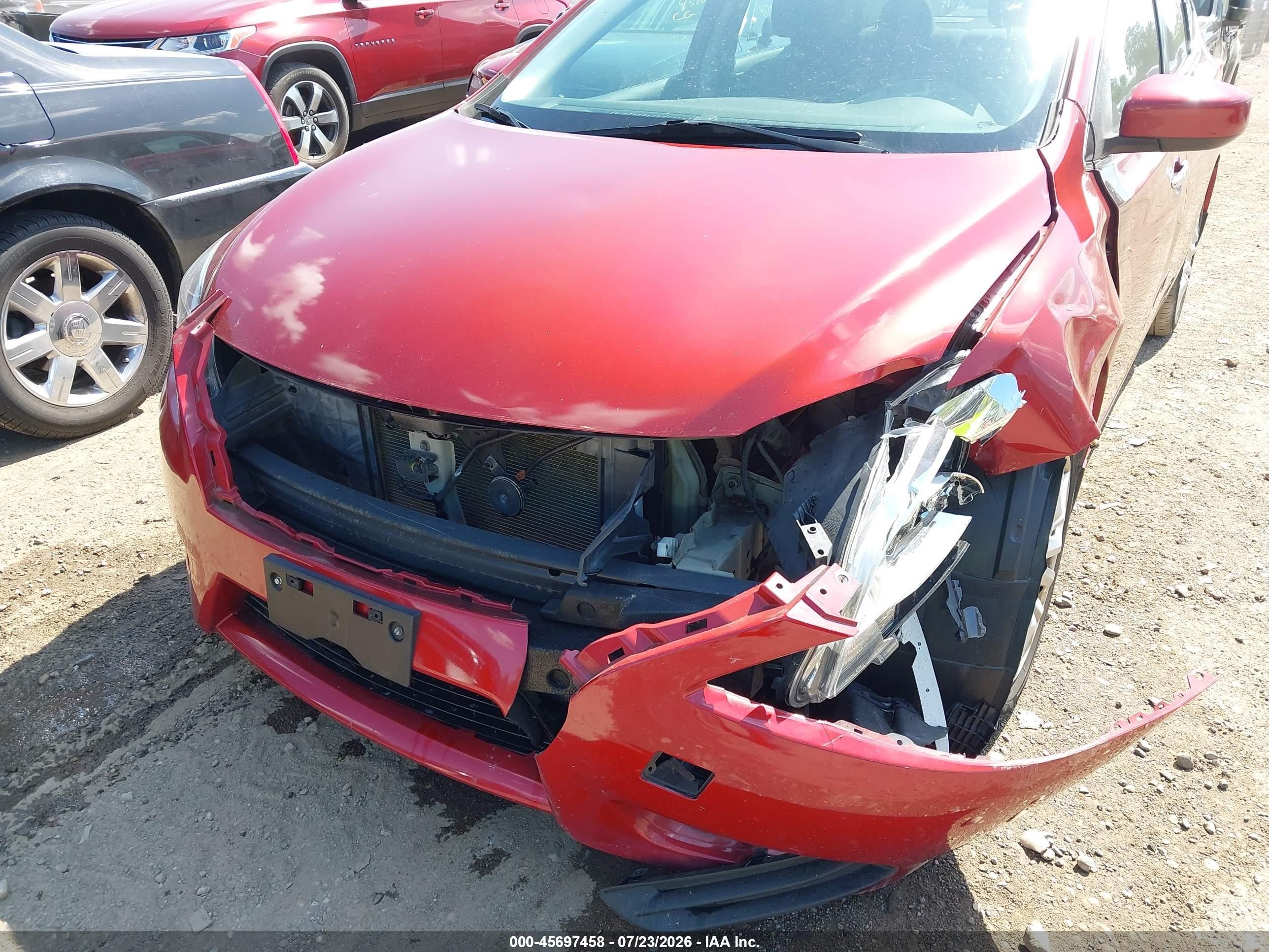 2014 Nissan Sentra S Red vin: 3N1AB7AP1EY338574