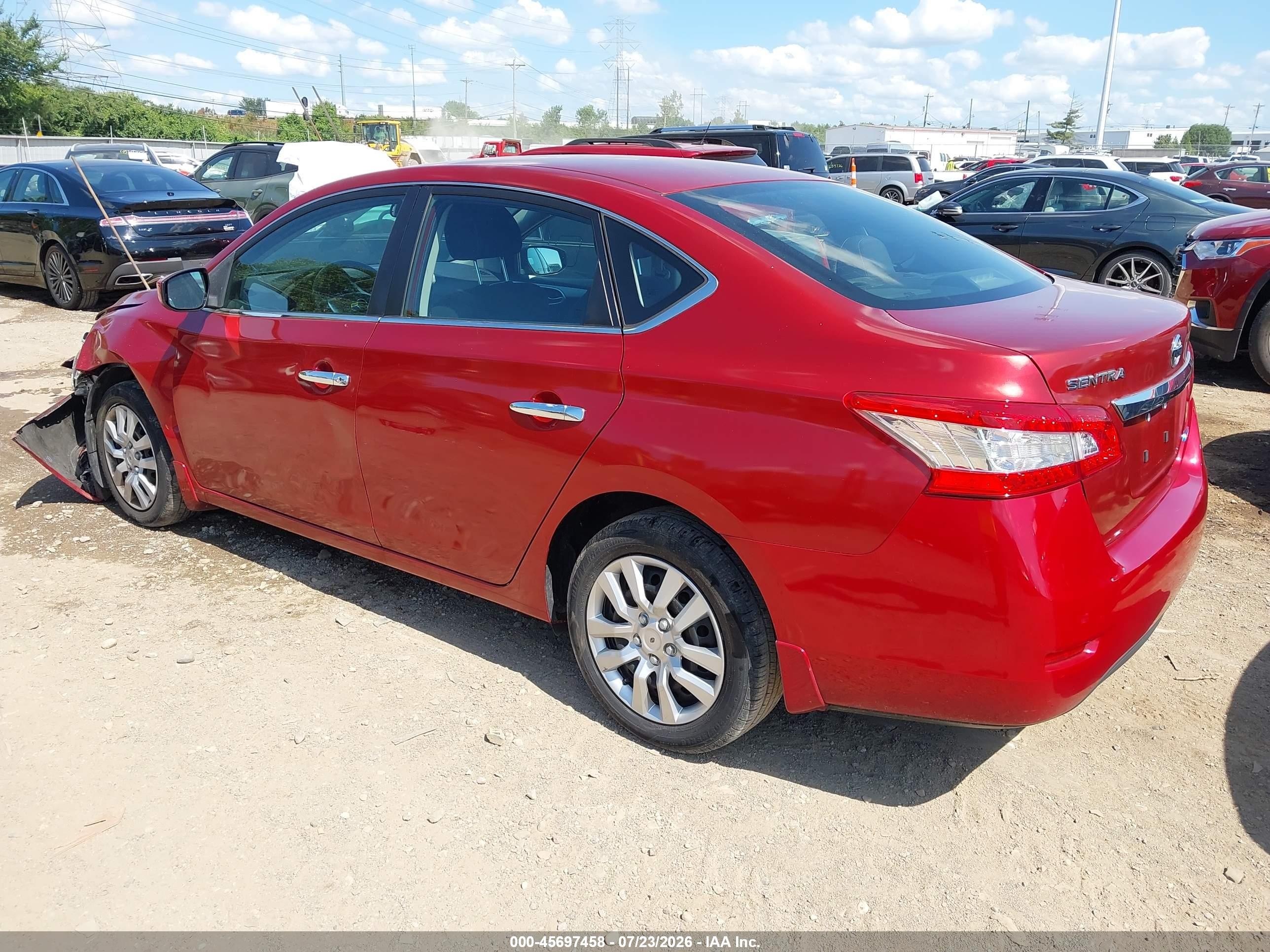 2014 Nissan Sentra S Red vin: 3N1AB7AP1EY338574