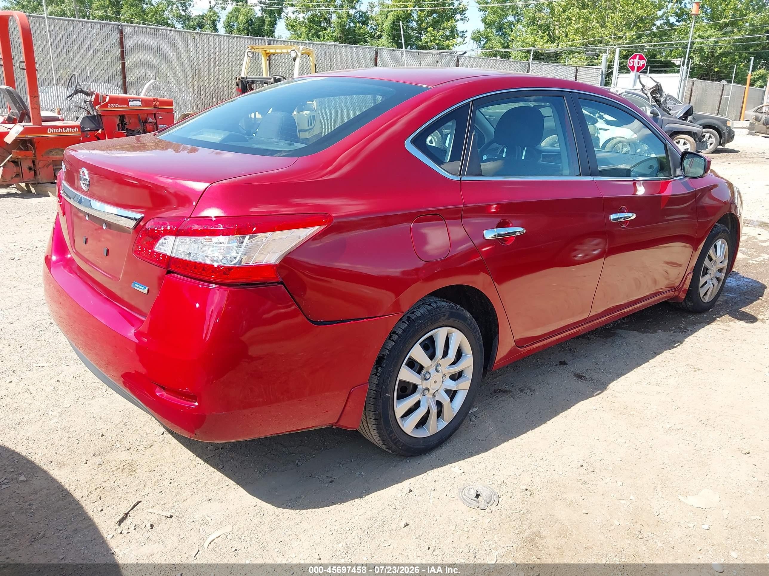 2014 Nissan Sentra S Red vin: 3N1AB7AP1EY338574