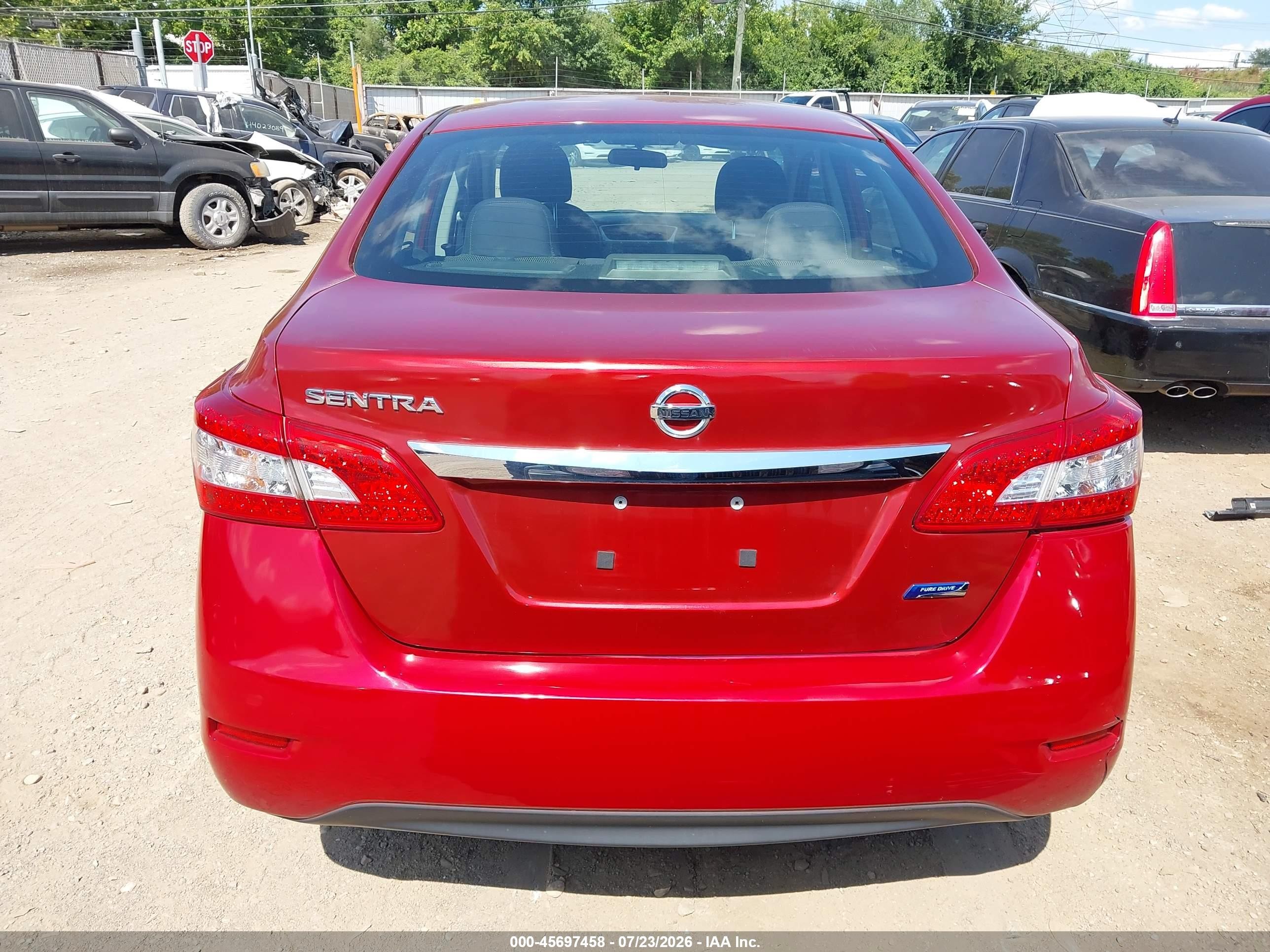 2014 Nissan Sentra S Red vin: 3N1AB7AP1EY338574