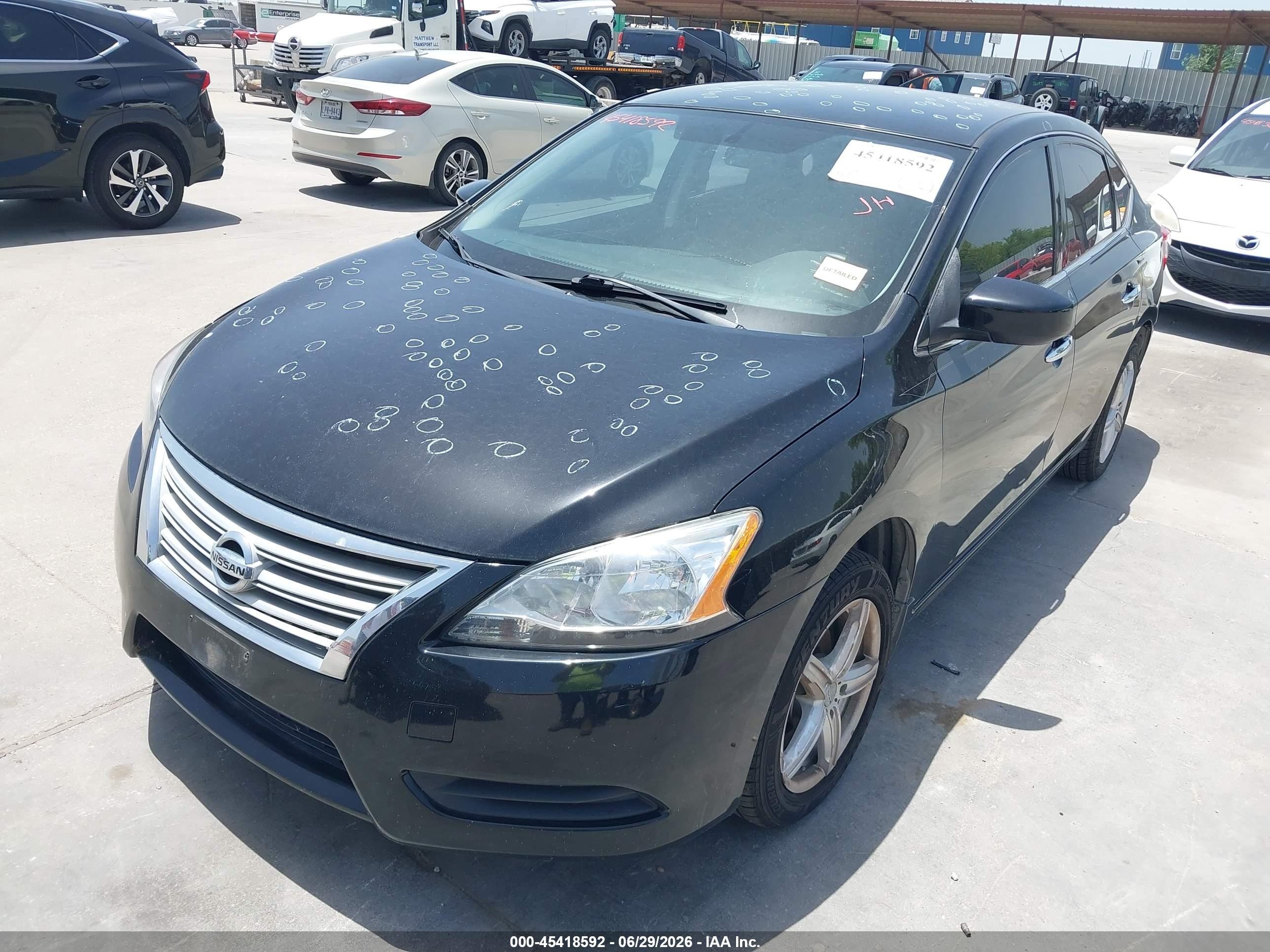 2014 Nissan Sentra Sv Black vin: 3N1AB7AP1EY341491