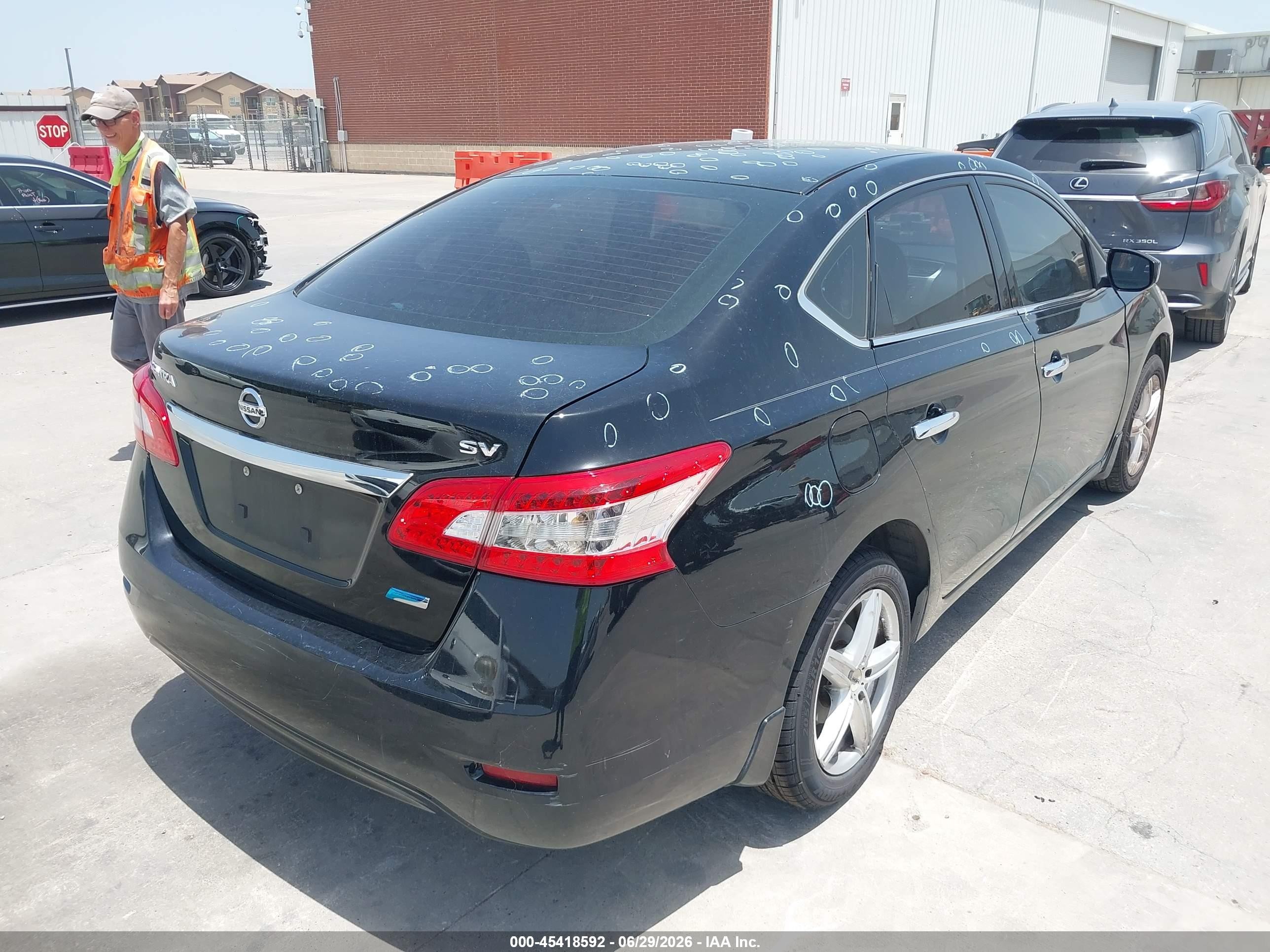 2014 Nissan Sentra Sv Black vin: 3N1AB7AP1EY341491