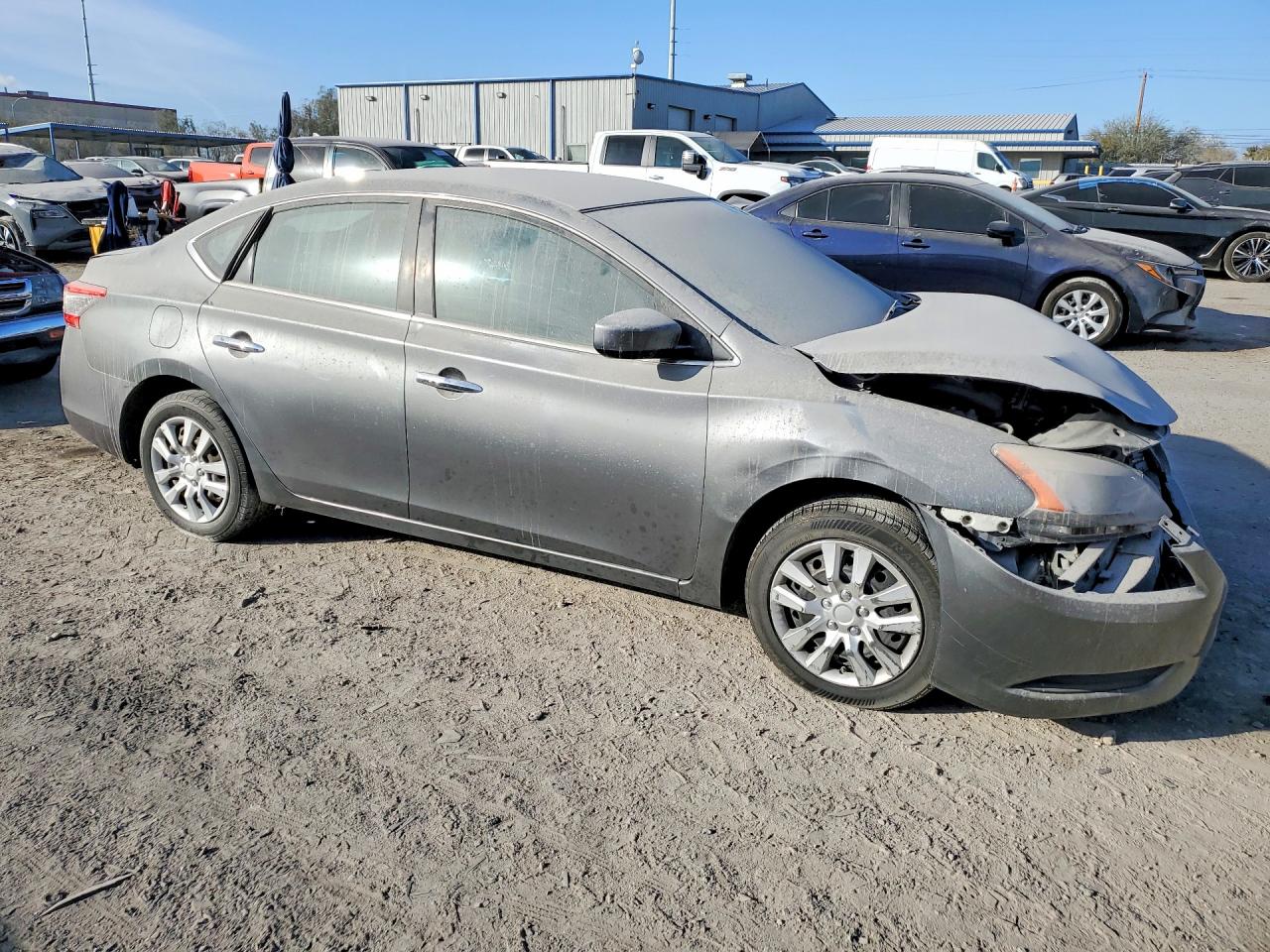2015 Nissan Sentra S Серый vin: 3N1AB7AP1FL655799