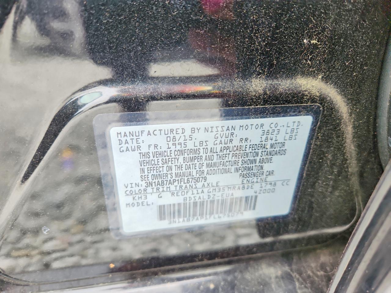 2015 Nissan Sentra Sv Black vin: 3N1AB7AP1FL675079