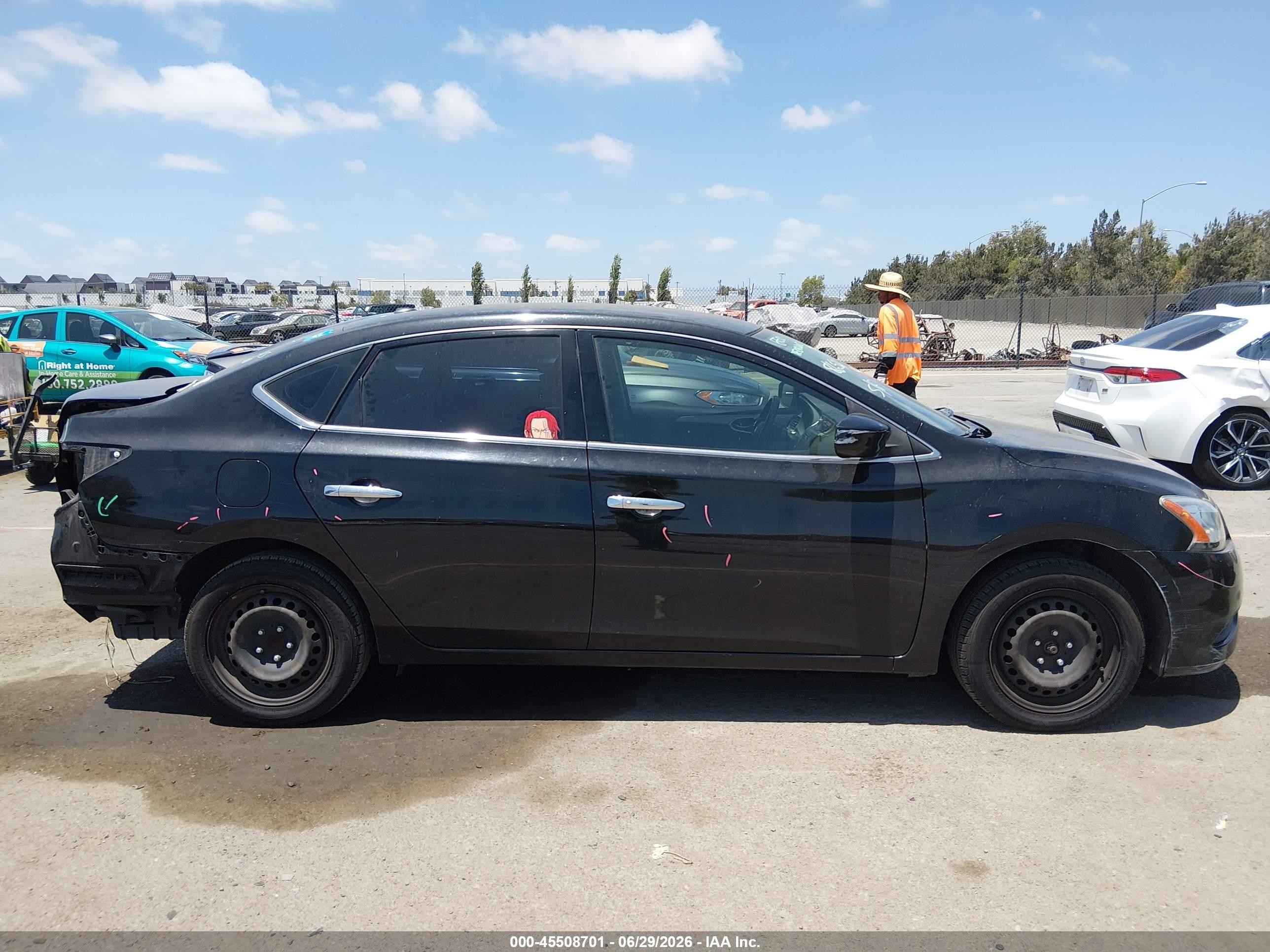 2015 Nissan Sentra Sv Black vin: 3N1AB7AP1FL677933