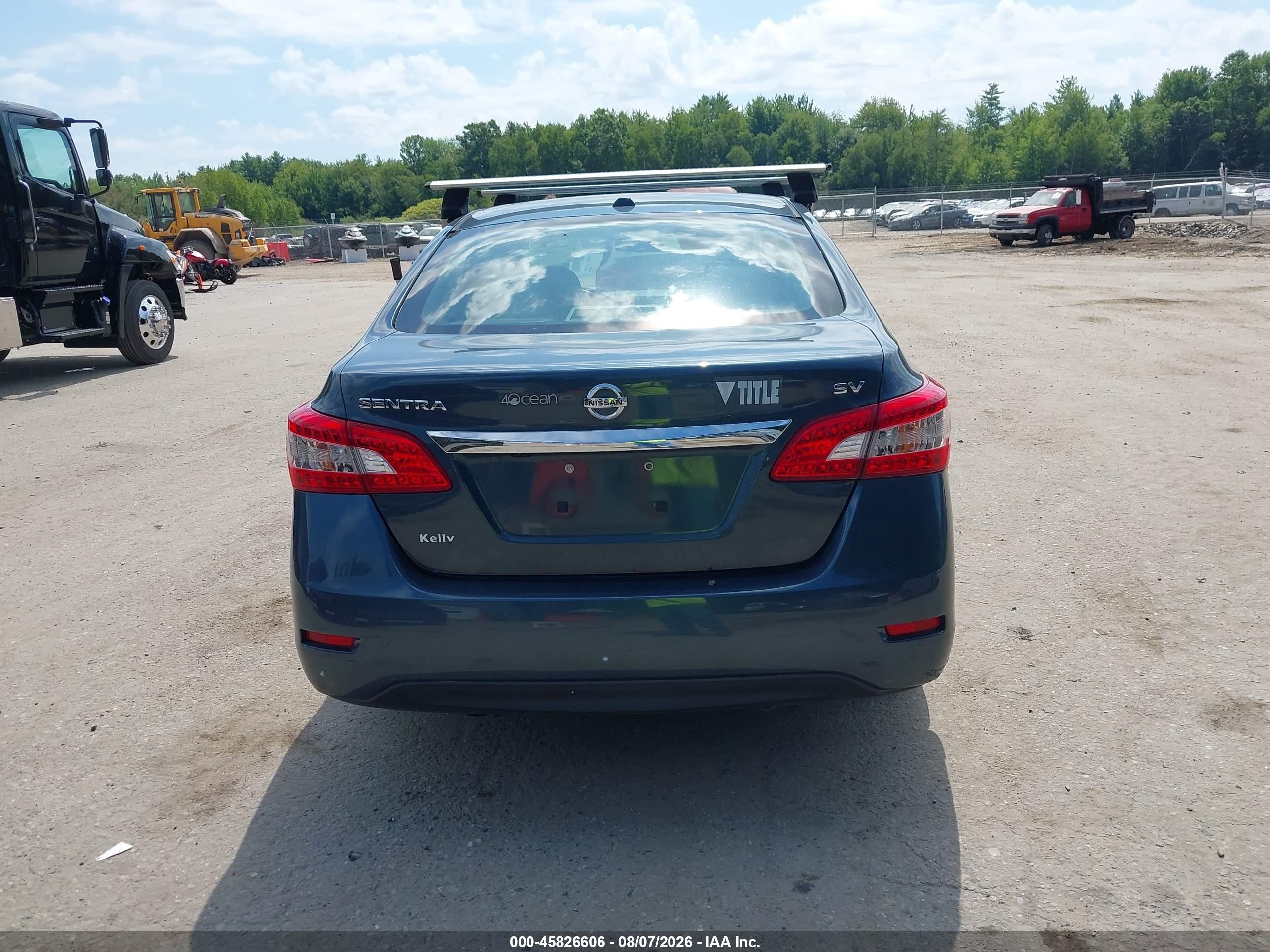 2015 Nissan Sentra Sv Blue vin: 3N1AB7AP1FL678368