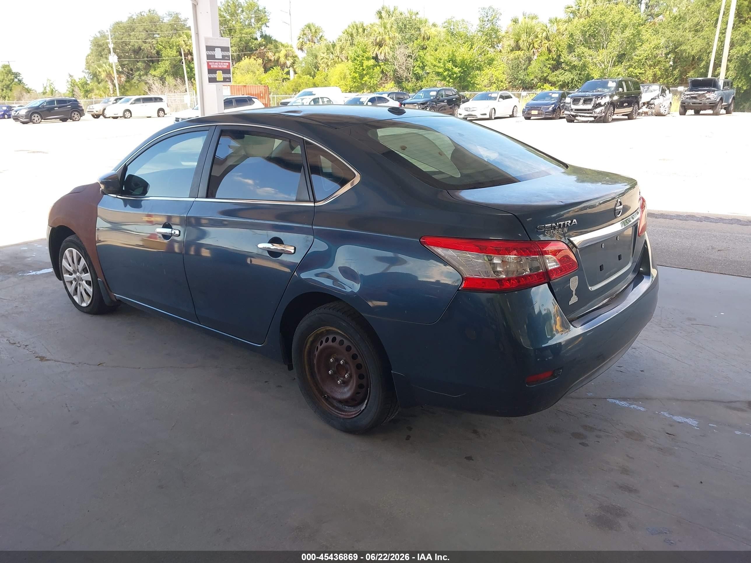 2015 Nissan Sentra Sv Blue vin: 3N1AB7AP1FL678466