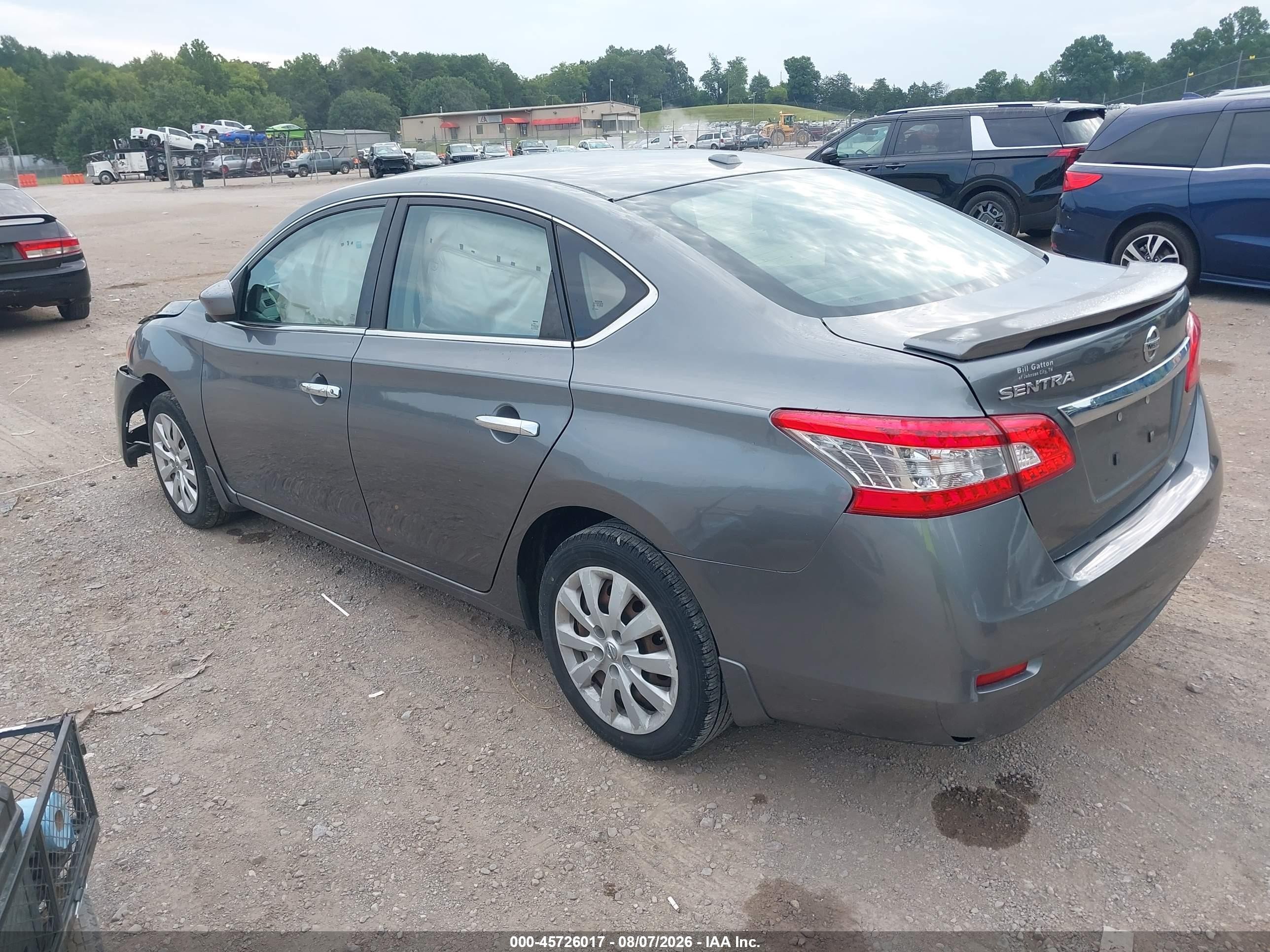 2015 Nissan Sentra Sv Gray vin: 3N1AB7AP1FY214290