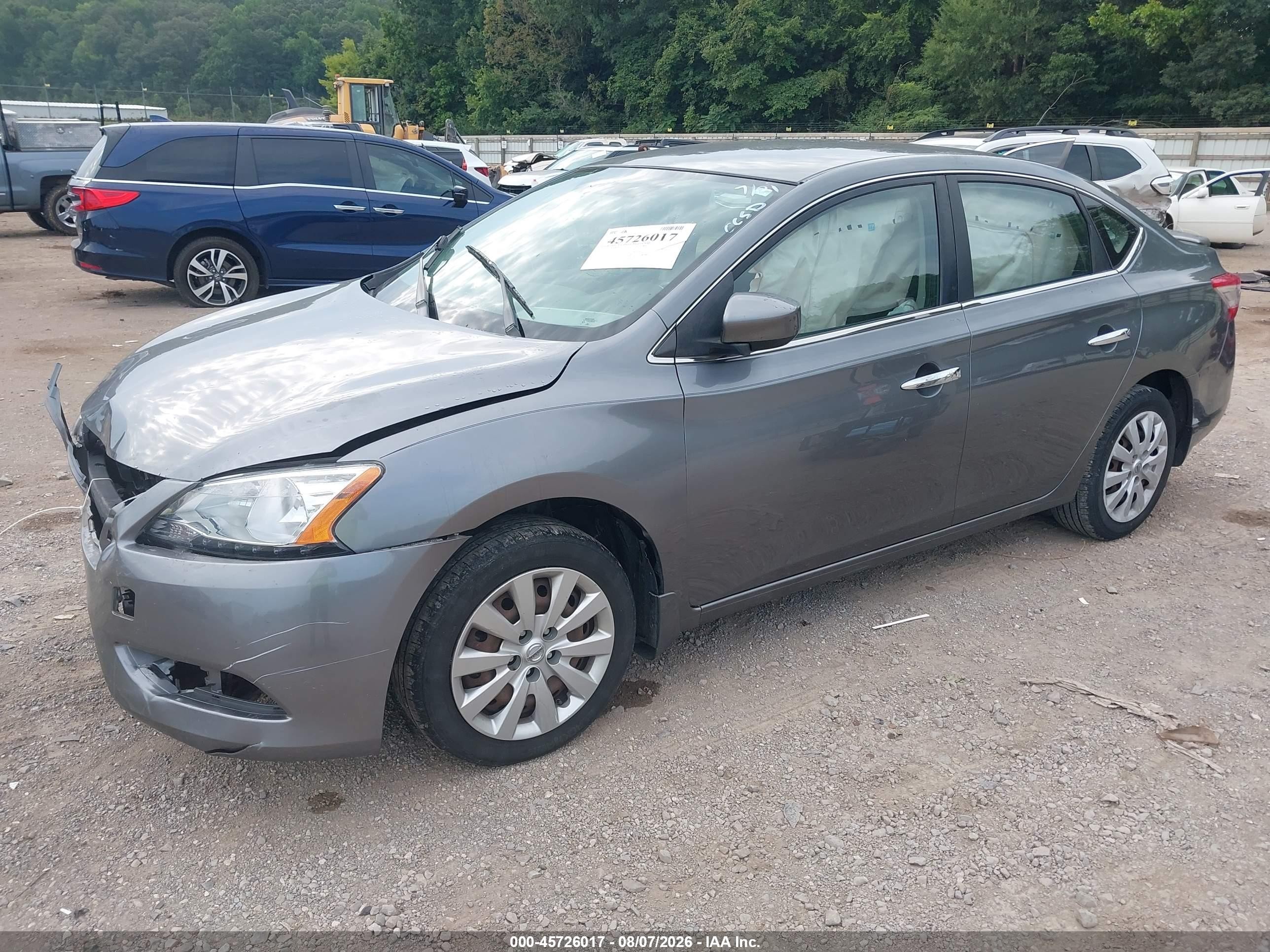 2015 Nissan Sentra Sv Gray vin: 3N1AB7AP1FY214290