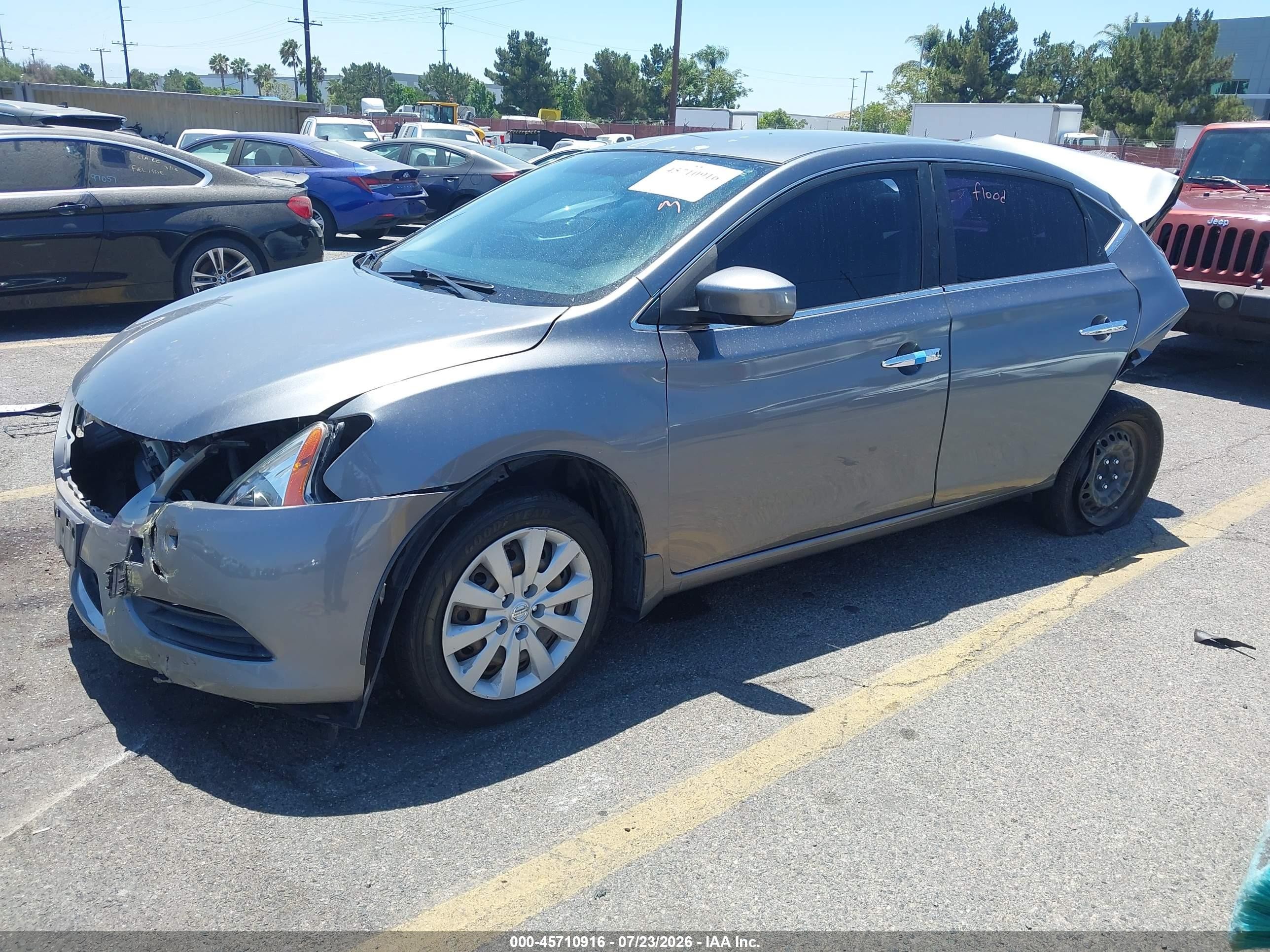 2015 Nissan Sentra Sv Gray vin: 3N1AB7AP1FY216749
