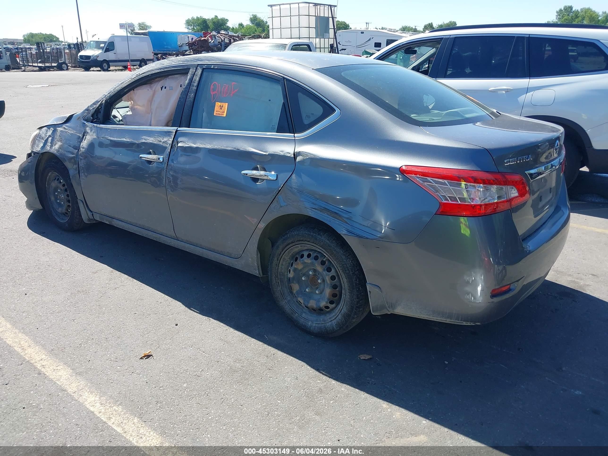 2015 Nissan Sentra S Gray vin: 3N1AB7AP1FY222518