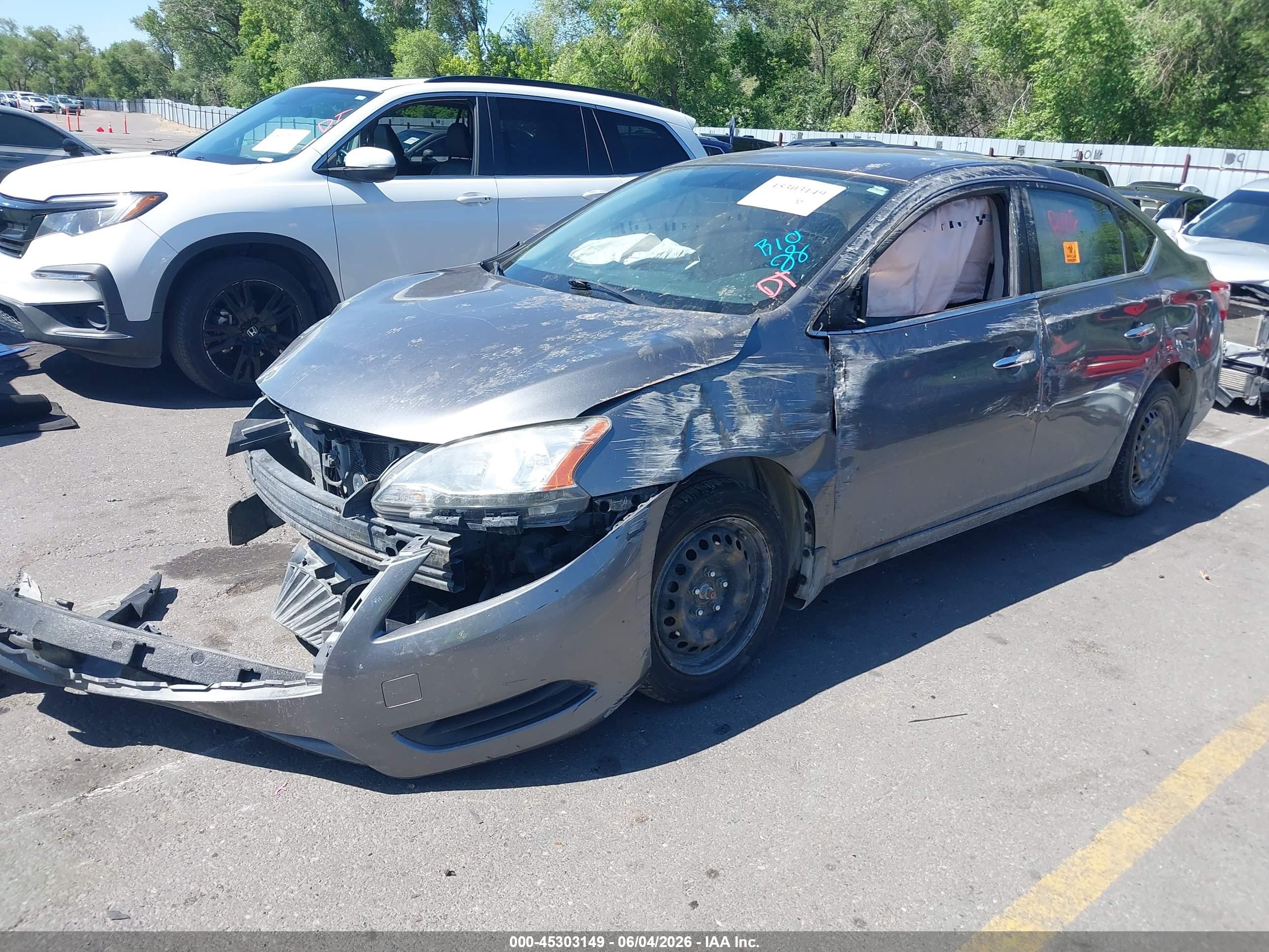 2015 Nissan Sentra S Gray vin: 3N1AB7AP1FY222518
