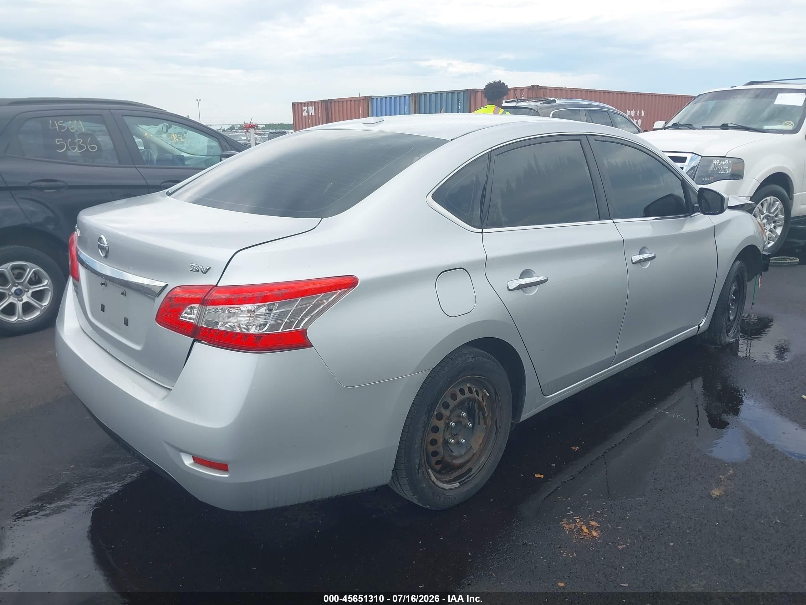 2015 Nissan Sentra Fe+ S/s/sl/sr/sv Silver vin: 3N1AB7AP1FY224740