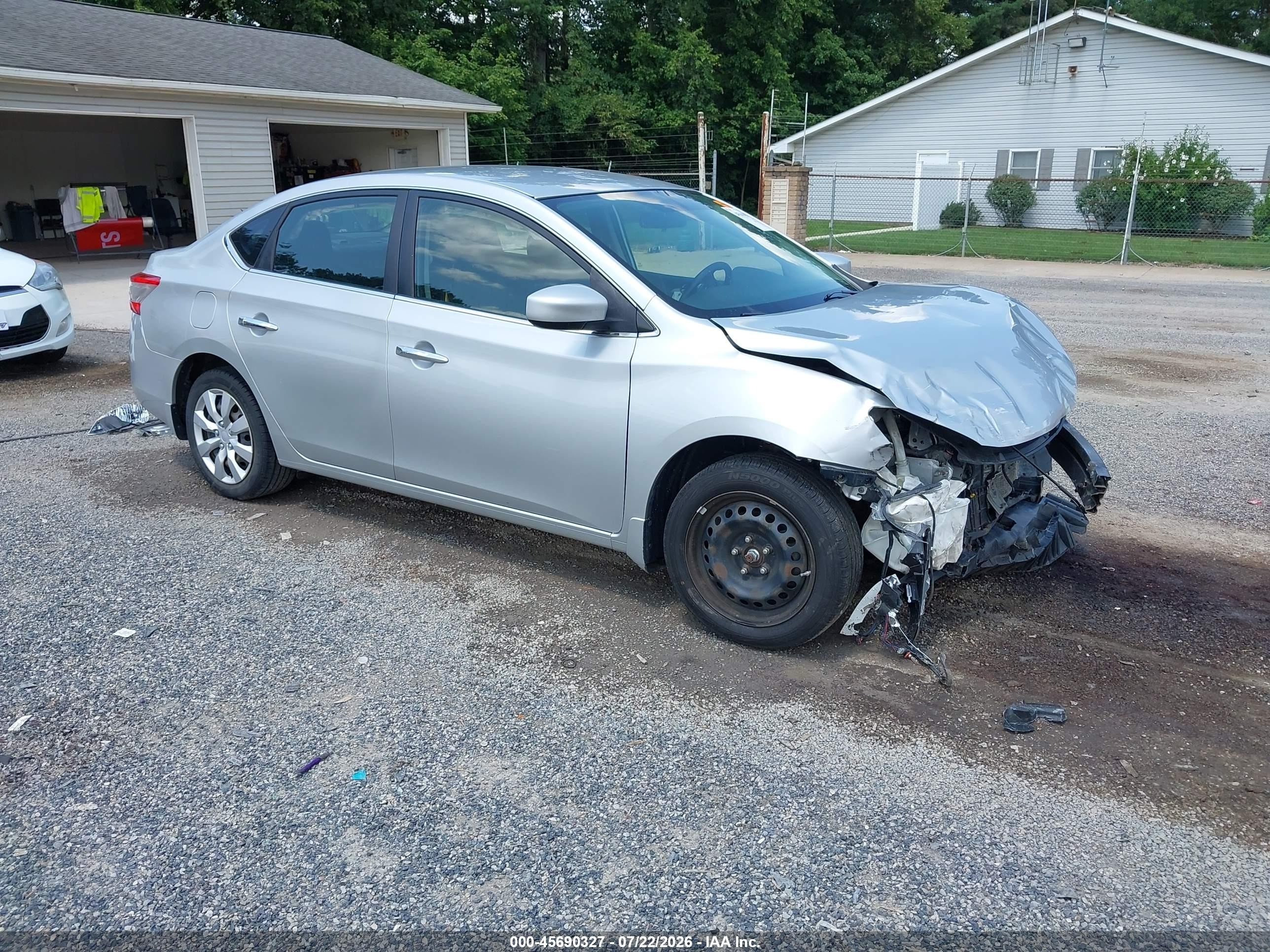2015 Nissan Sentra Fe+ S/s/sl/sr/sv Silver vin: 3N1AB7AP1FY226083